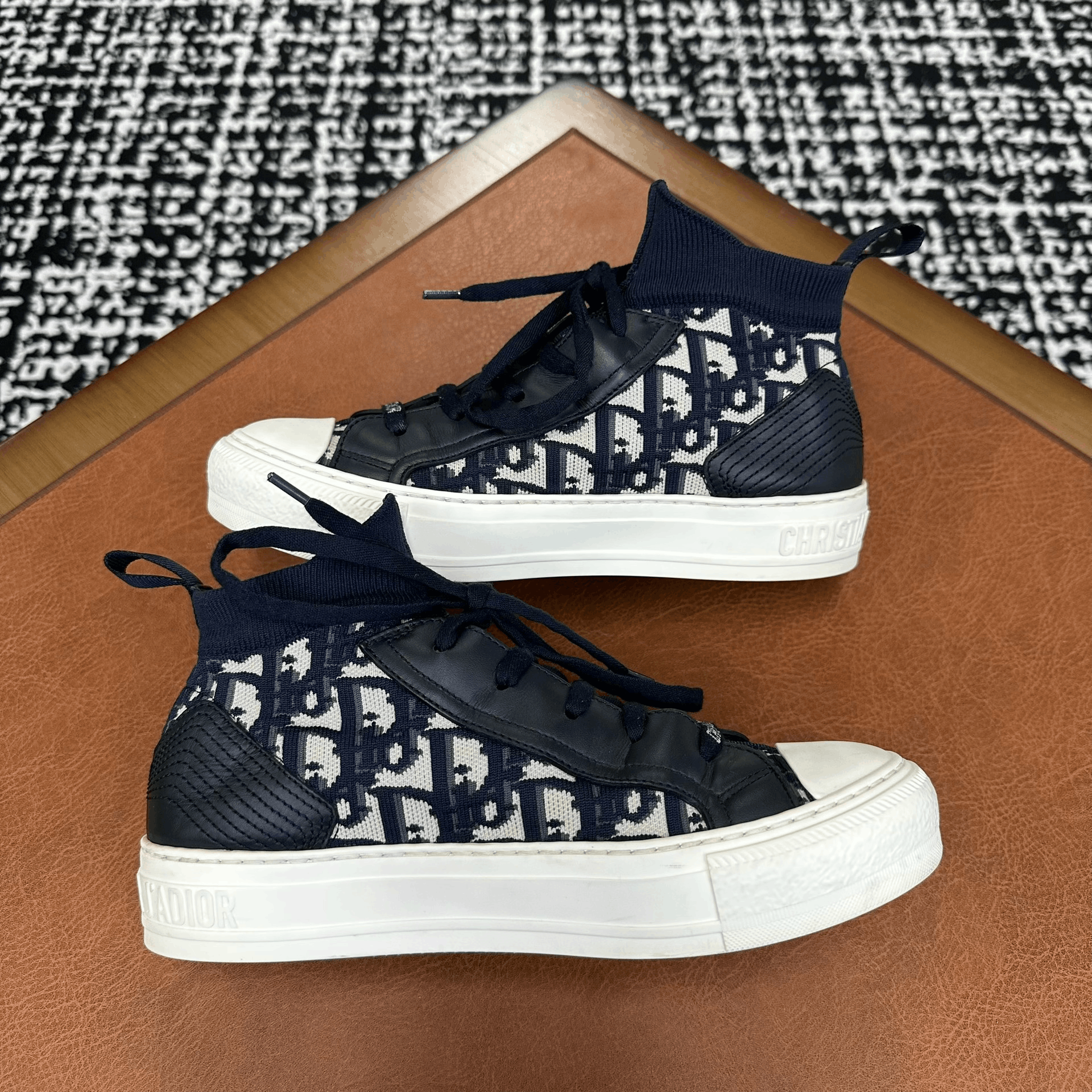 Dior Dior Knit Blue Hitop Sneakers it_36 Women Size US 6 / IT 36 - 6 Thumbnail