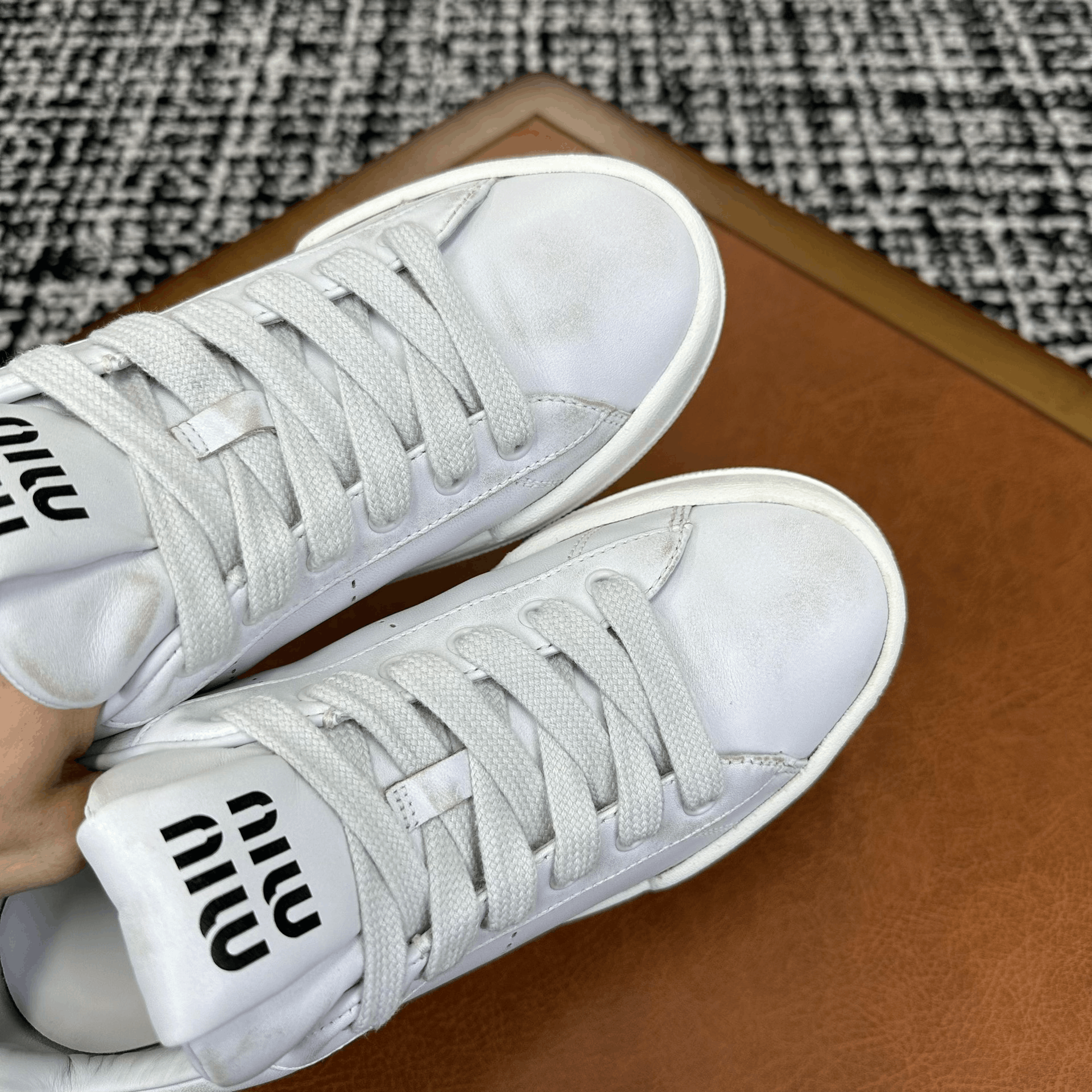 Miu Miu Miu Miu Leather White Lowtop Sneakers it_38 Women Size US 8 / IT 38 - 5 Thumbnail