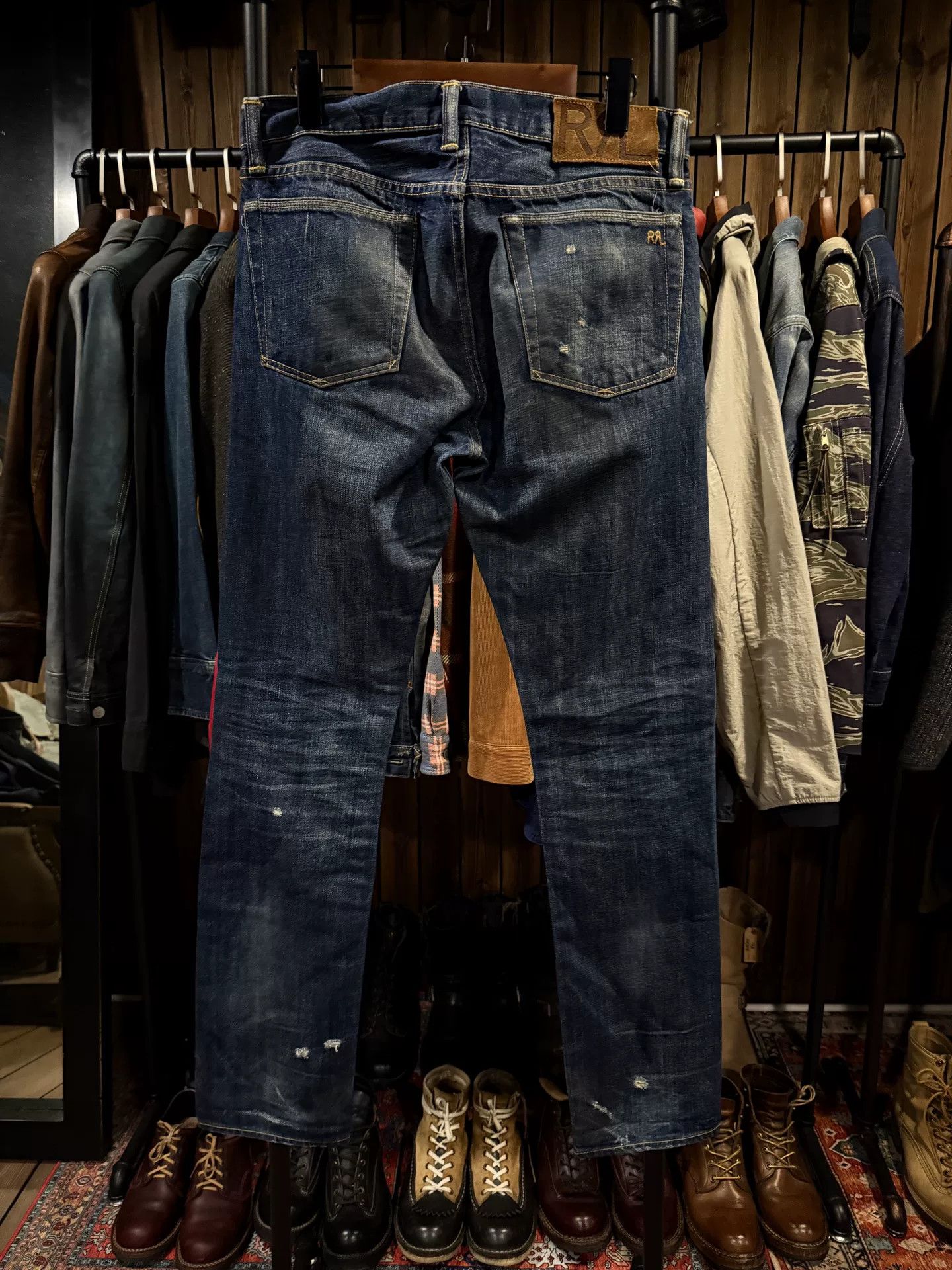RRL Ralph Lauren RRL USA Made Distressed Jeans 31x32 Size US 31 - 2 Thumbnail