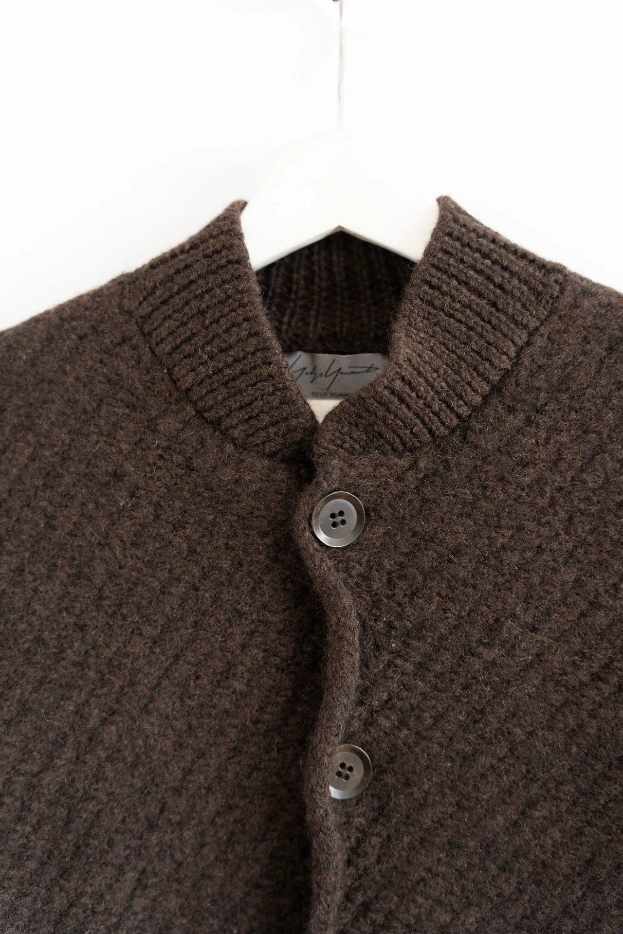Yohji Yamamoto Brown Textured Button-Front Jacket Size US L / EU 52-54 / 3 - 3 Thumbnail