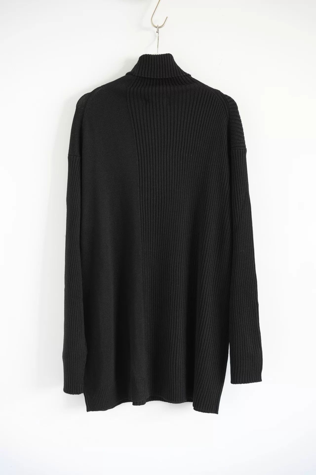 Yohji Yamamoto Black Ribbed Long-Sleeve Sweater Size US L / EU 52-54 / 3 - 2 Thumbnail