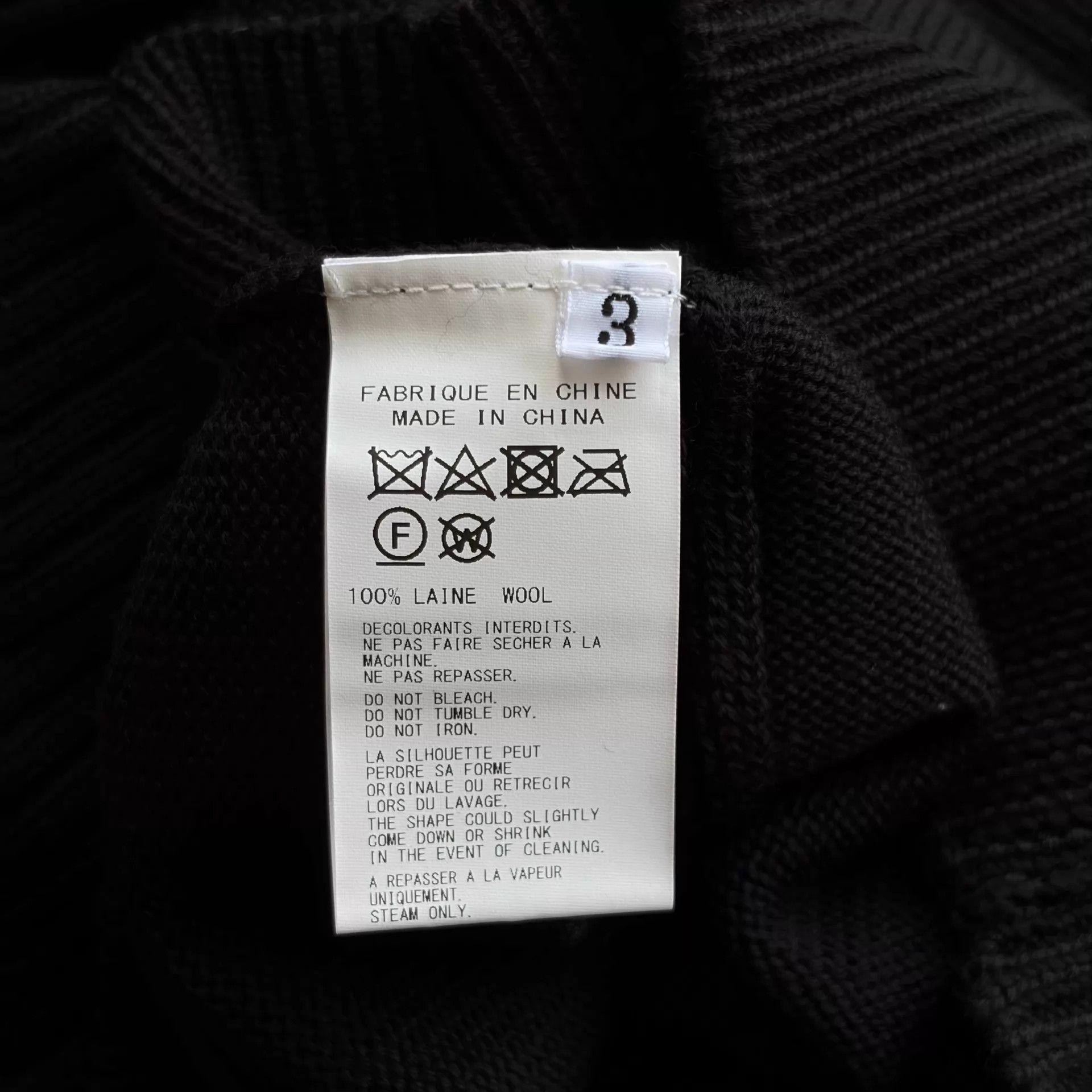 Yohji Yamamoto Black Ribbed Long-Sleeve Sweater Size US L / EU 52-54 / 3 - 6 Thumbnail