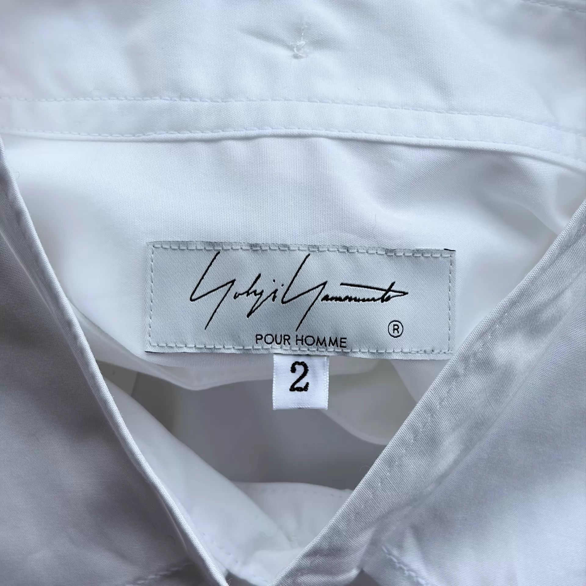 Yohji Yamamoto White Long-Sleeve Button-Up Shirt Size US M / EU 48-50 / 2 - 7 Thumbnail