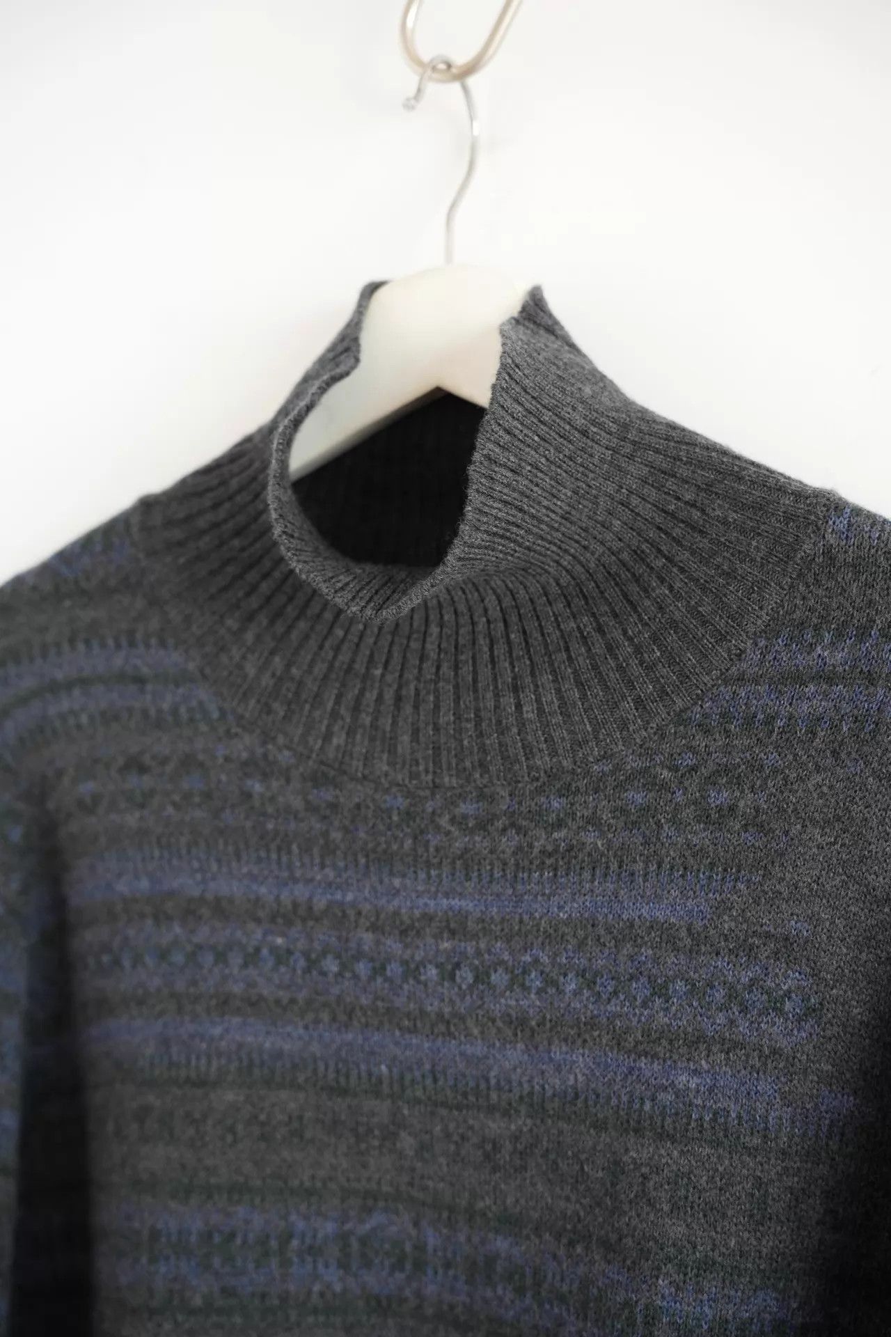 Yohji Yamamoto Multi Striped Mock Neck Sweater Size US L / EU 52-54 / 3 - 4 Thumbnail
