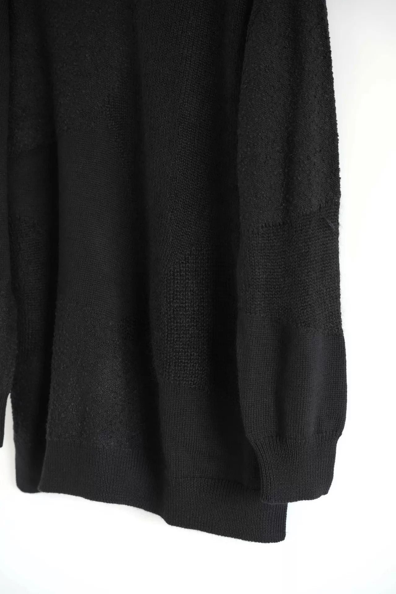 Yohji Yamamoto Black Textured Long Sleeve Sweater Size L Size US L / EU 52-54 / 3 - 5 Thumbnail