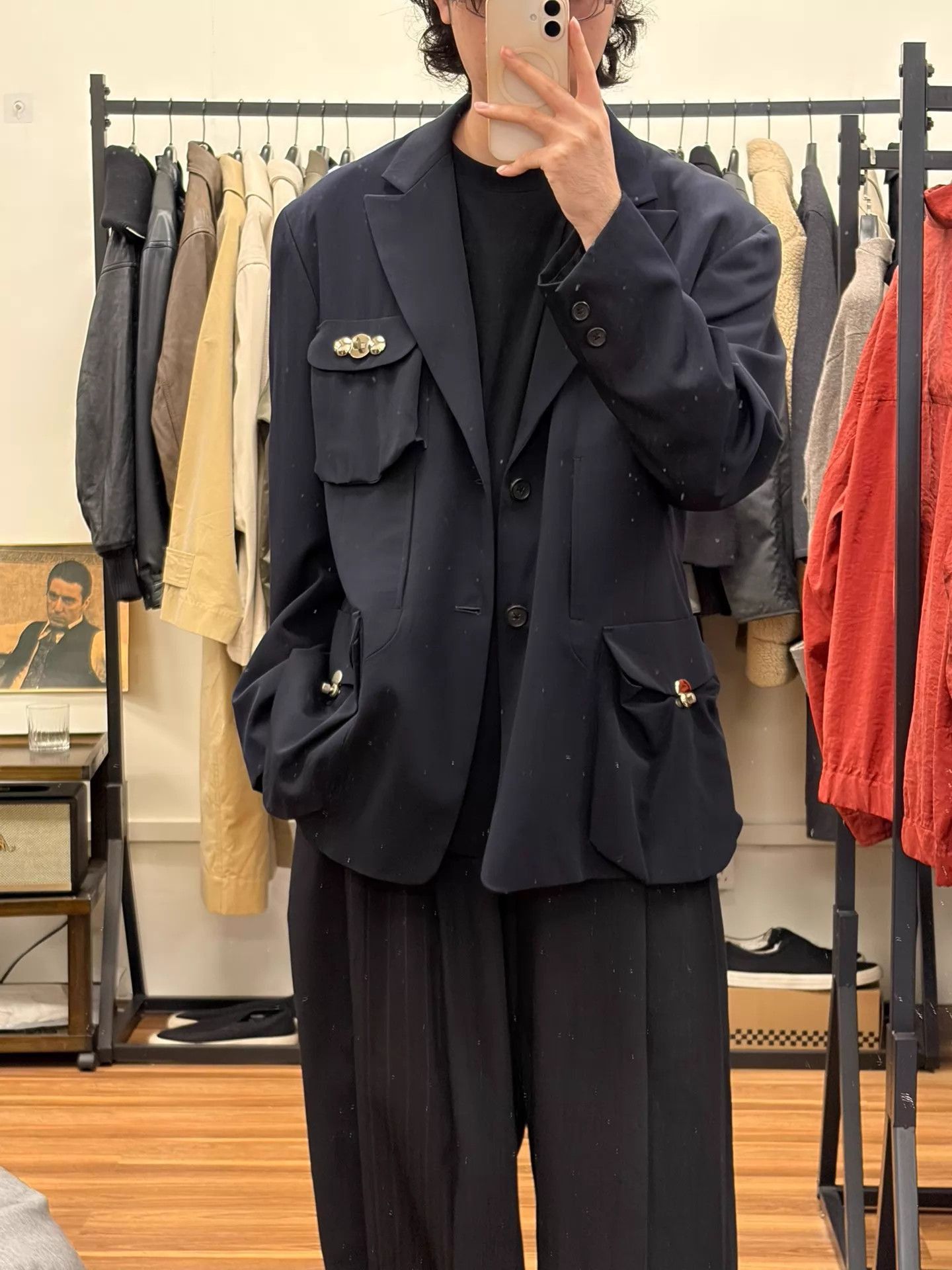 Yohji Yamamoto Black Blazer with Button Closure and Pockets Size US M / EU 48-50 / 2 - 7 Thumbnail