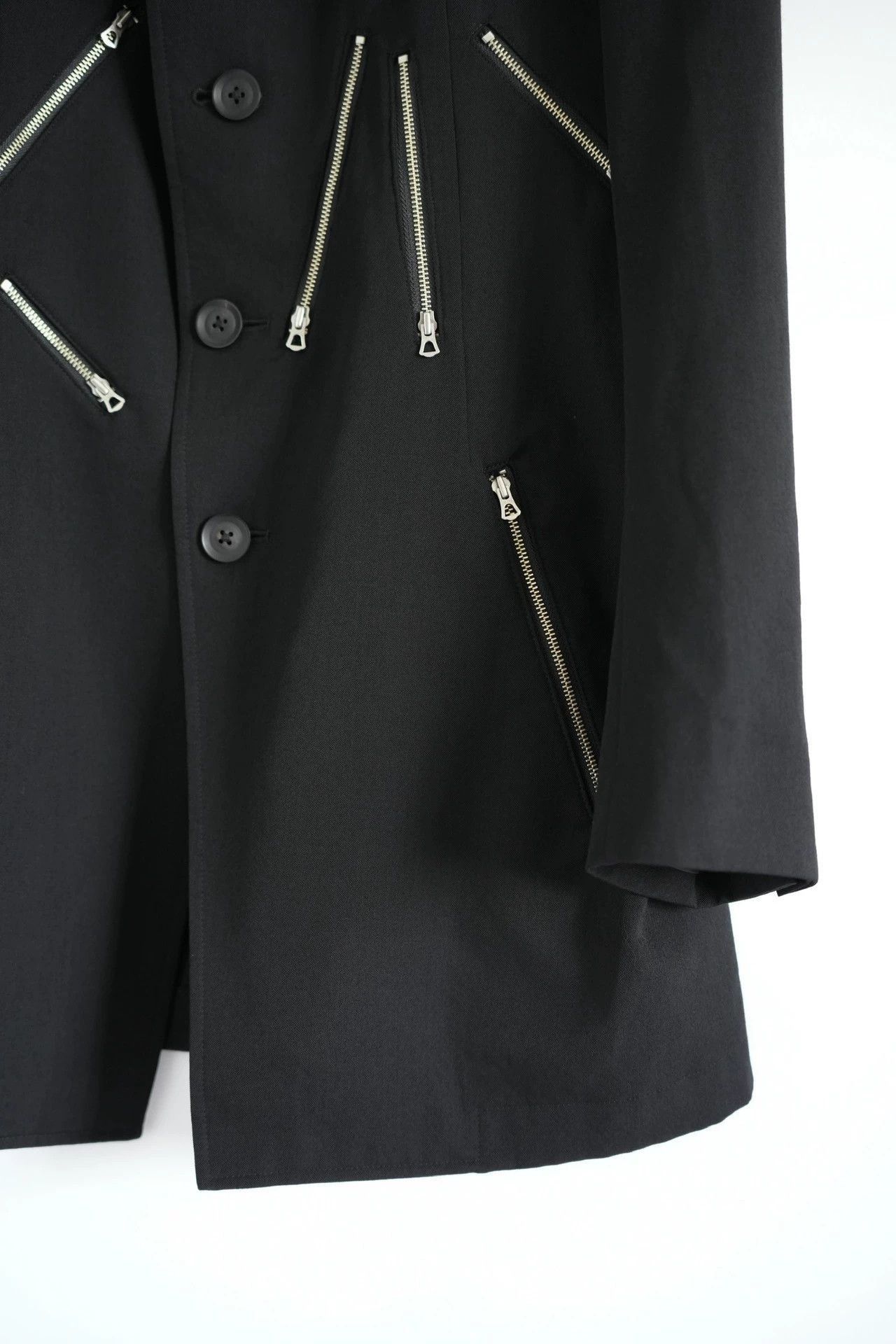 Yohji Yamamoto Black Structured Jacket with Zipper Details - Size M Size US M / EU 48-50 / 2 - 5 Thumbnail