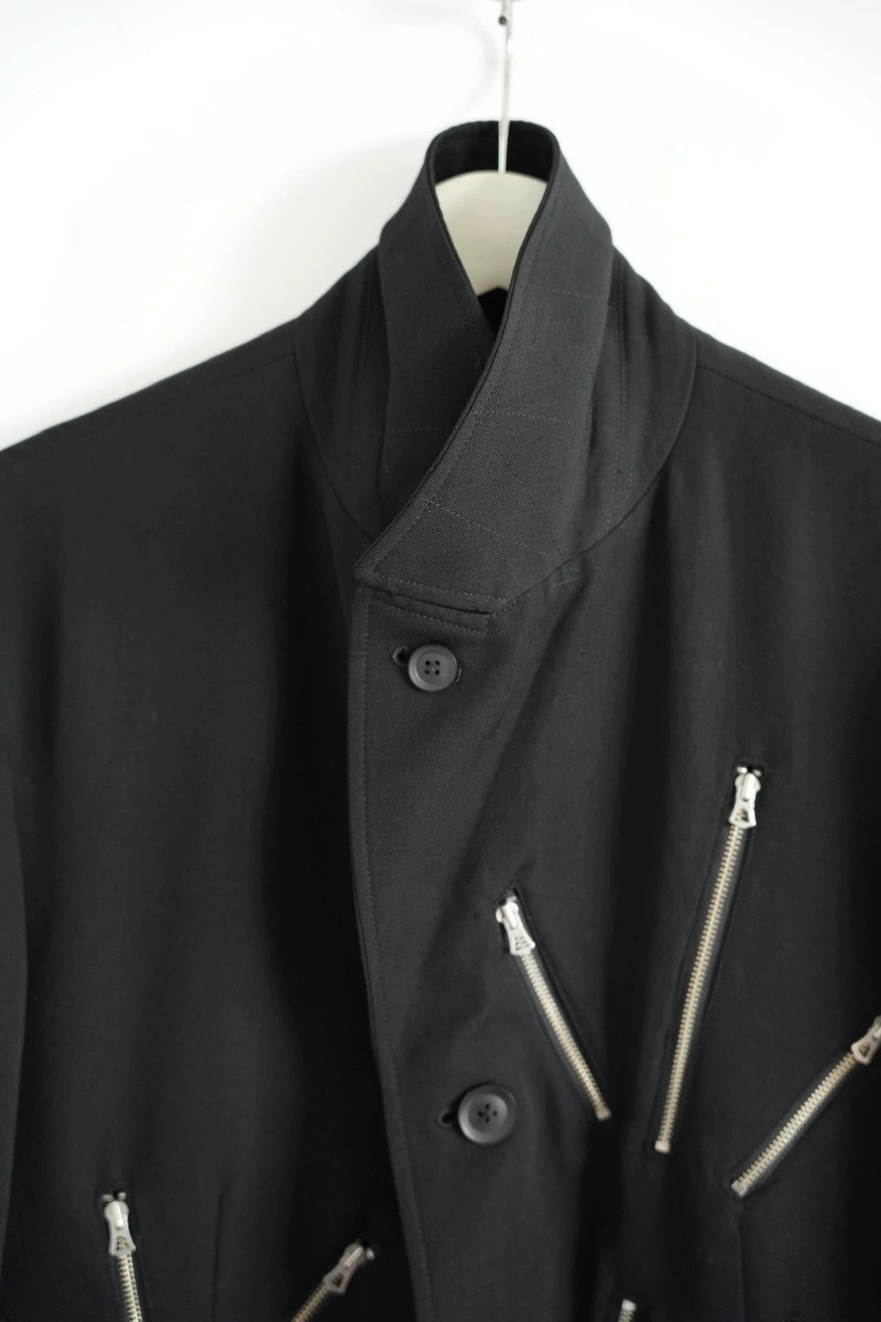 Yohji Yamamoto Black Structured Jacket with Zipper Details - Size M Size US M / EU 48-50 / 2 - 6 Thumbnail