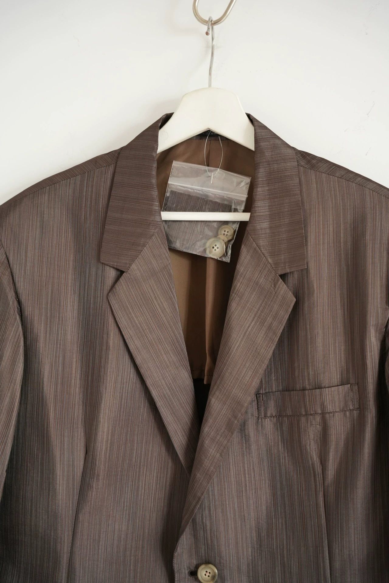 Yohji Yamamoto Brown Striped Light Jacket - Size S Size US S / EU 44-46 / 1 - 3 Thumbnail