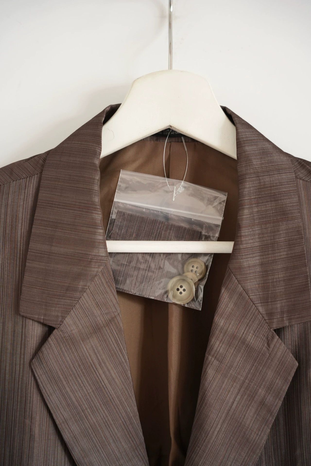 Yohji Yamamoto Brown Striped Light Jacket - Size S Size US S / EU 44-46 / 1 - 4 Thumbnail