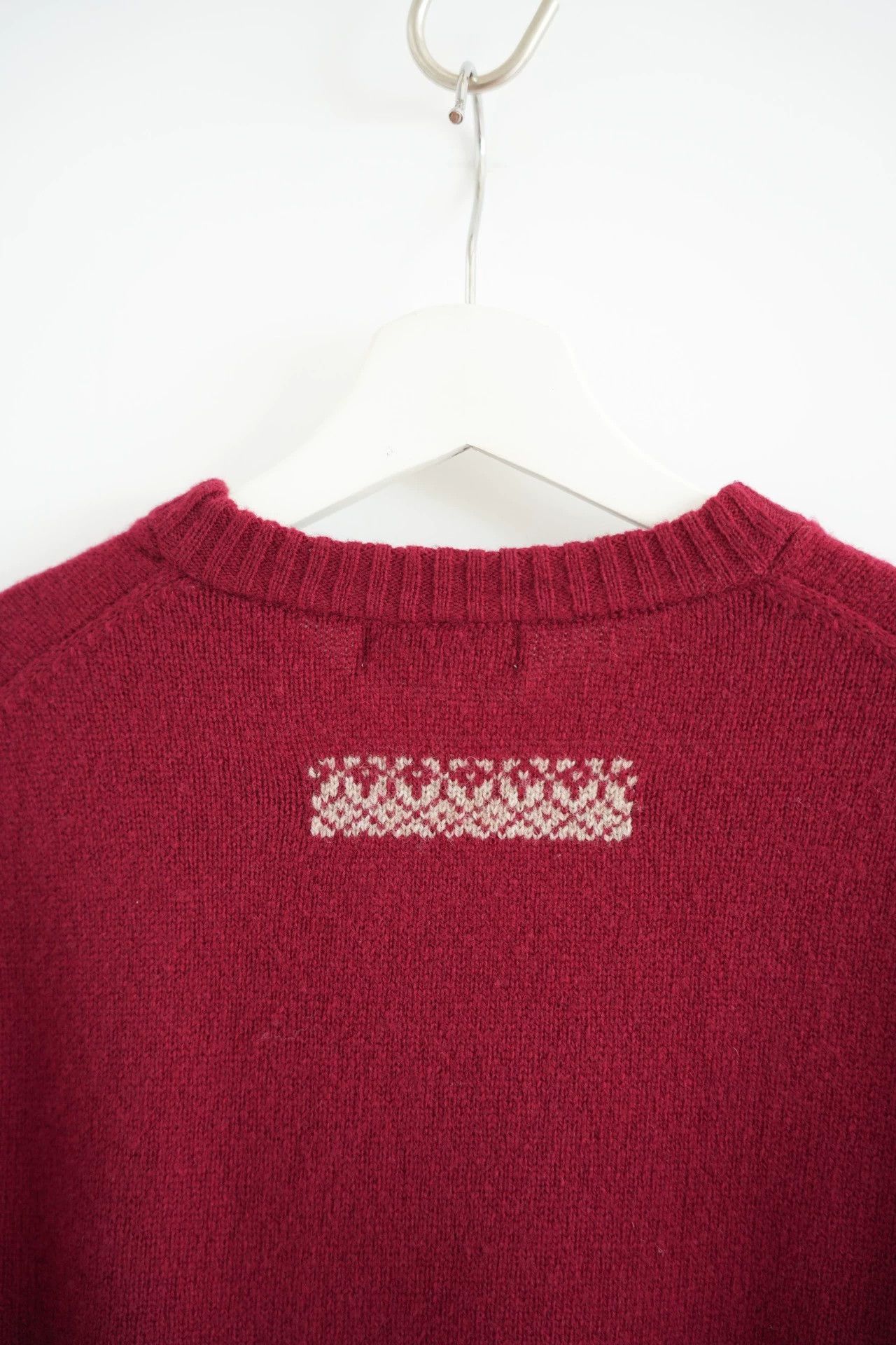 Yohji Yamamoto Red Patterned Long Sleeve Sweater Size US M / EU 48-50 / 2 - 5 Thumbnail