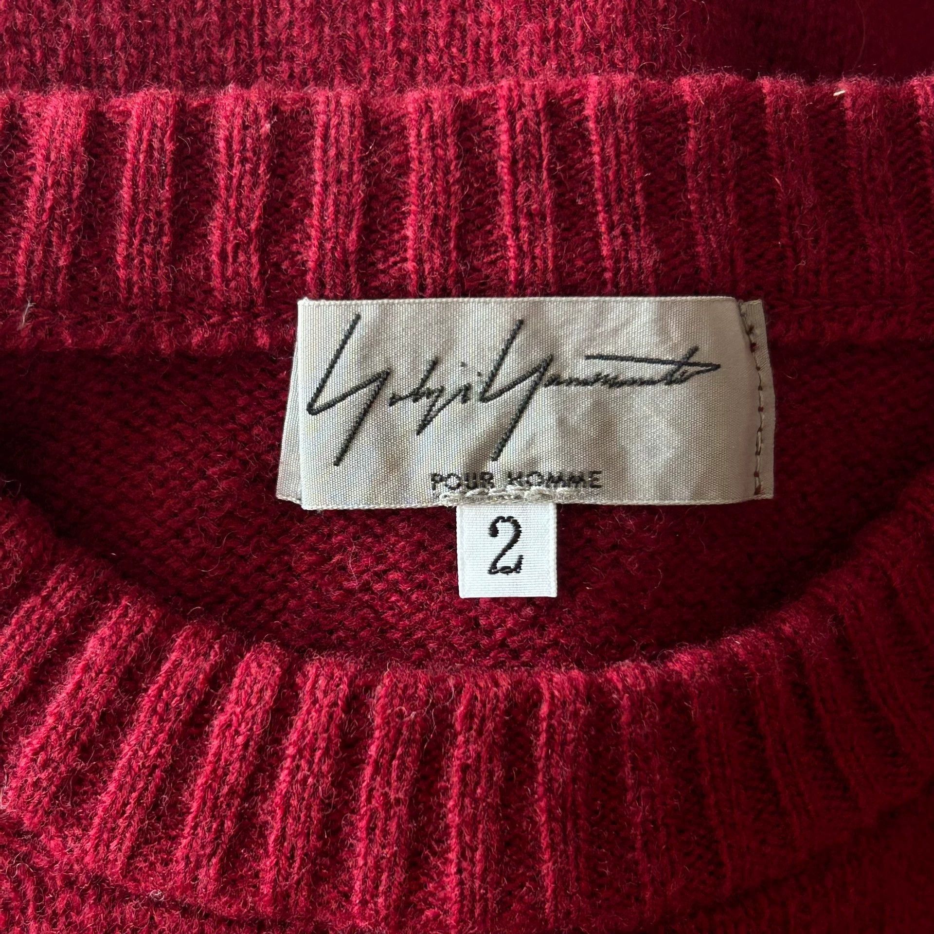 Yohji Yamamoto Red Patterned Long Sleeve Sweater Size US M / EU 48-50 / 2 - 6 Thumbnail