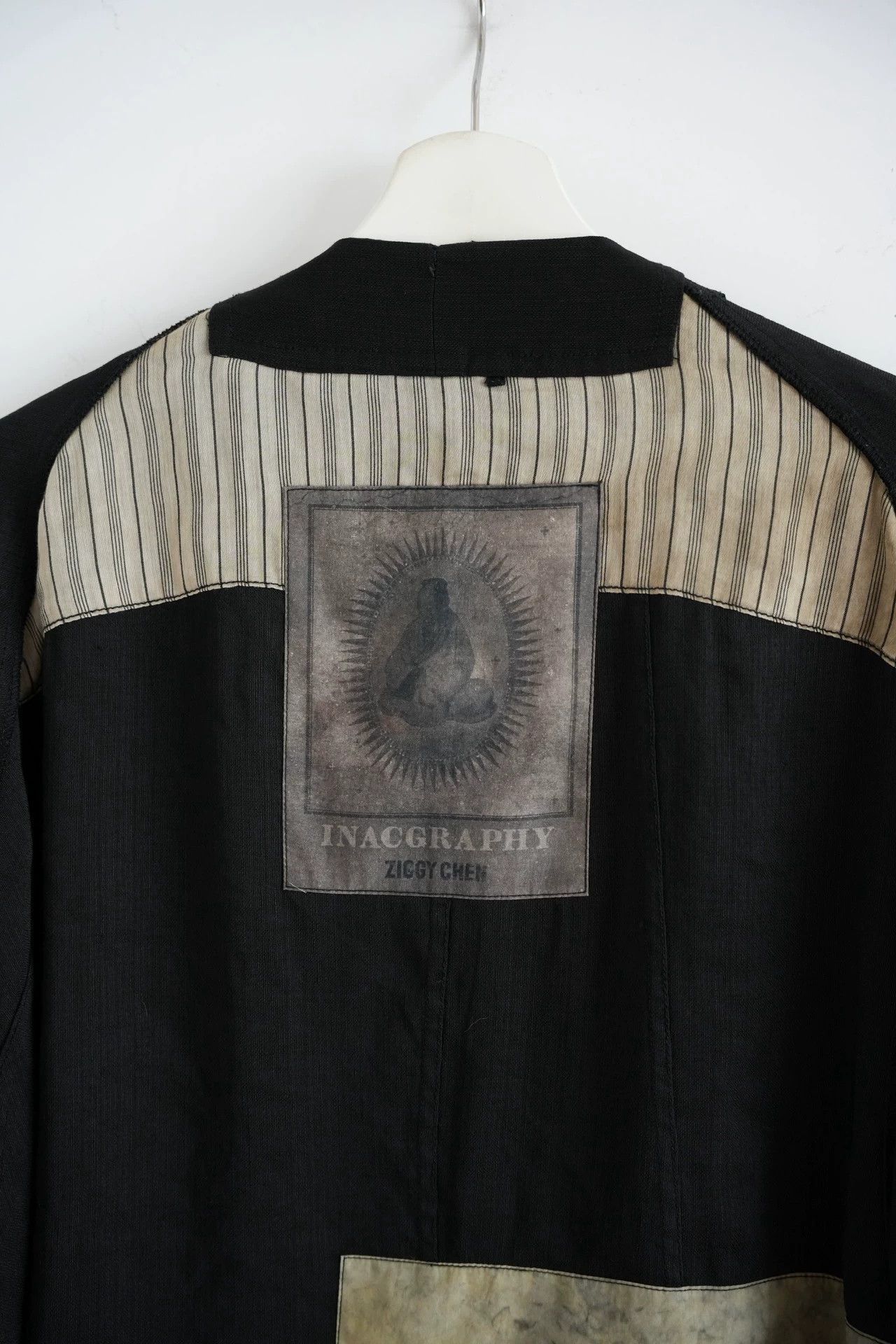 Ziggy Chen Black Loose Open-Front Jacket with Graphic Patches Size US S / EU 44-46 / 1 - 6 Thumbnail
