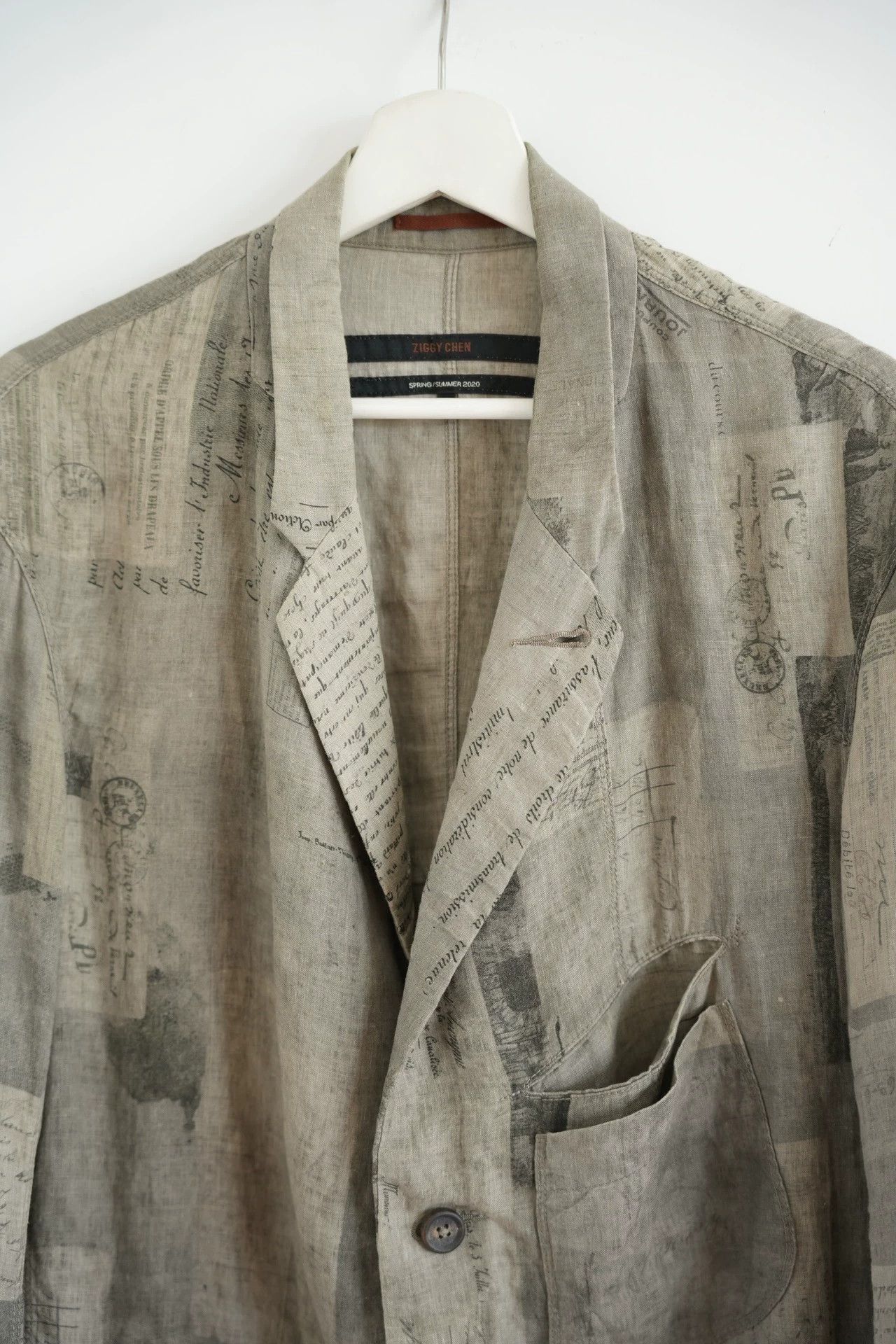 Ziggy Chen Beige Printed Button-Front Light Jacket Size S Size US S / EU 44-46 / 1 - 3 Thumbnail