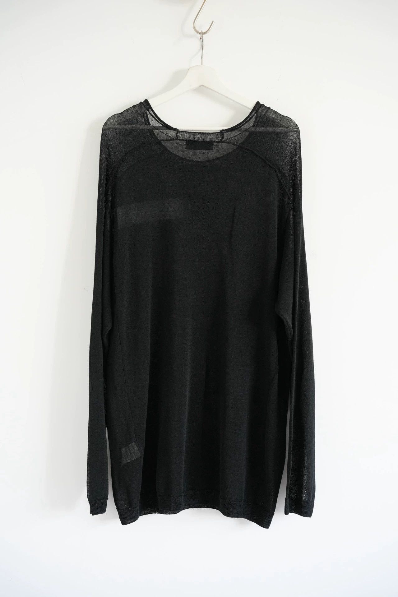 Yohji Yamamoto Black Long Sleeve Knit Top Size L Size US L / EU 52-54 / 3 - 2 Thumbnail