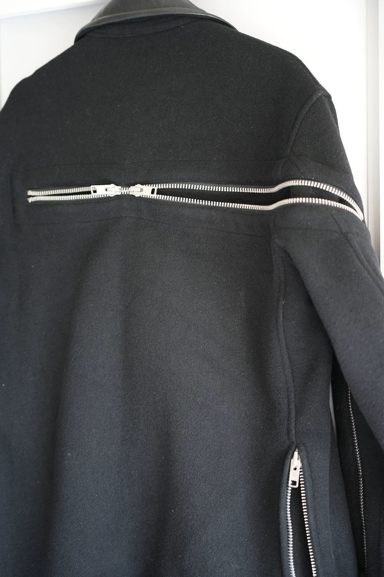 Yohji Yamamoto Black Jacket with Leather Collar and Zip Pockets Size US L / EU 52-54 / 3 - 5 Thumbnail