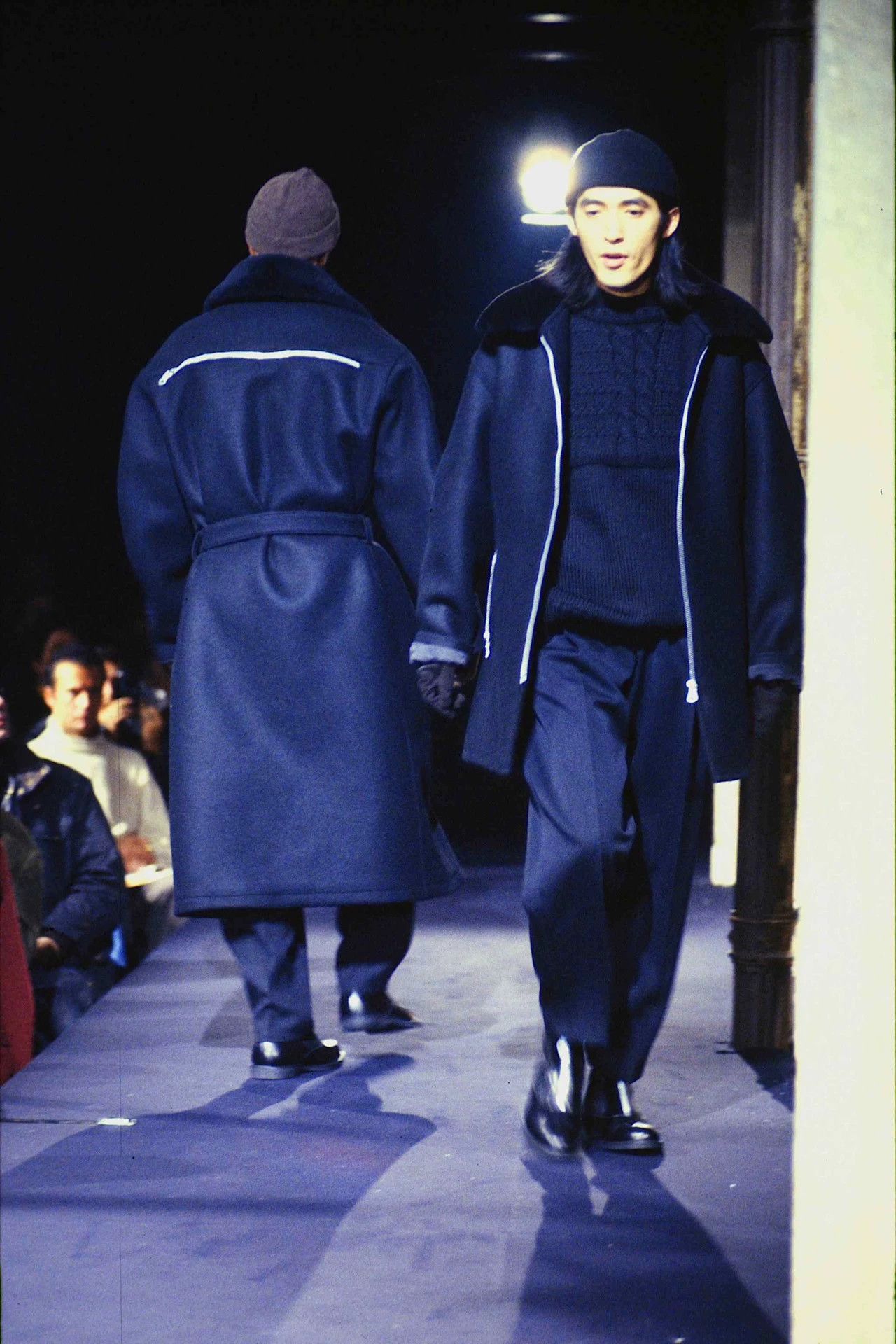 Yohji Yamamoto Black Jacket with Leather Collar and Zip Pockets Size US L / EU 52-54 / 3 - 6 Thumbnail