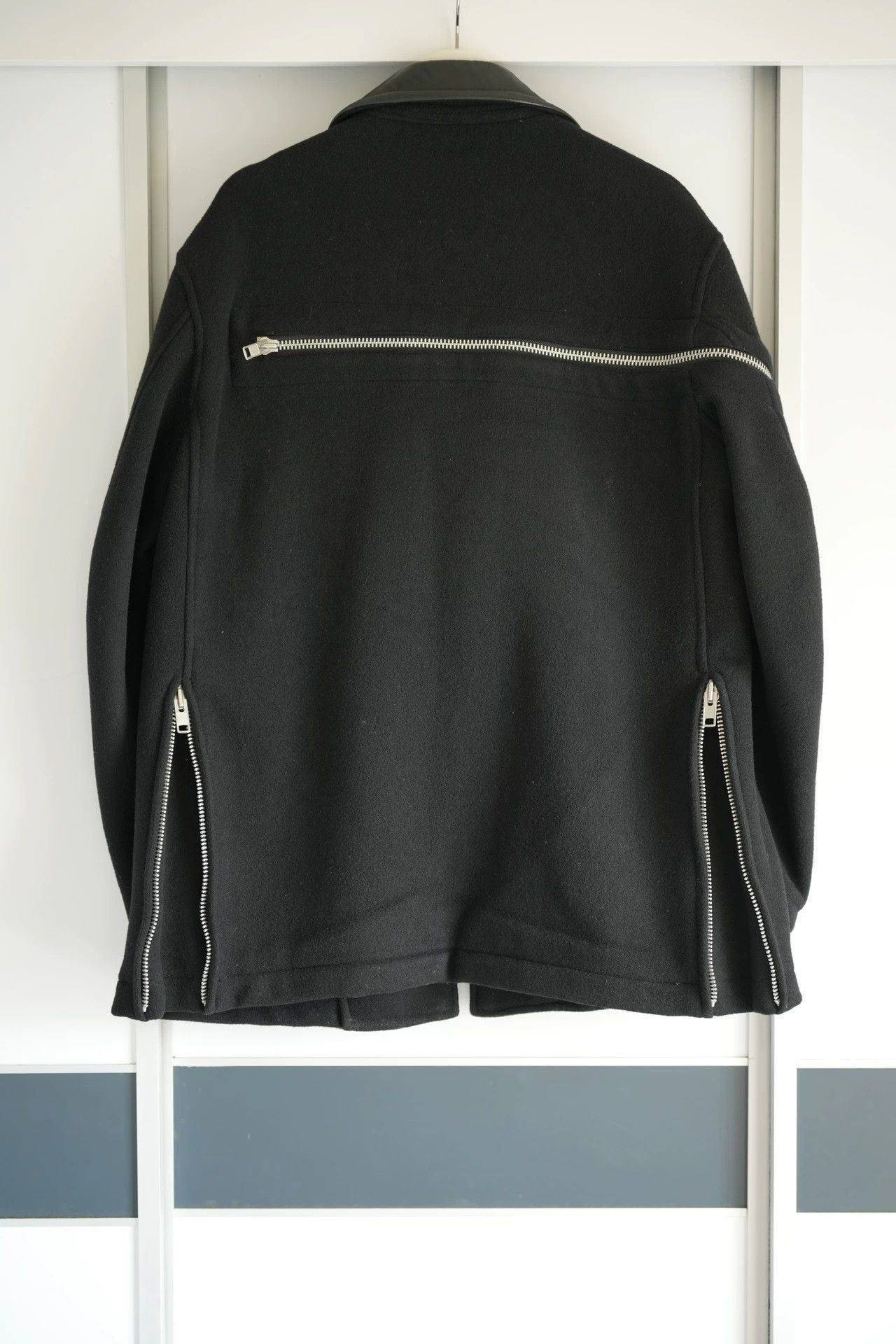 Yohji Yamamoto Black Jacket with Leather Collar and Zip Pockets Size US L / EU 52-54 / 3 - 2 Thumbnail