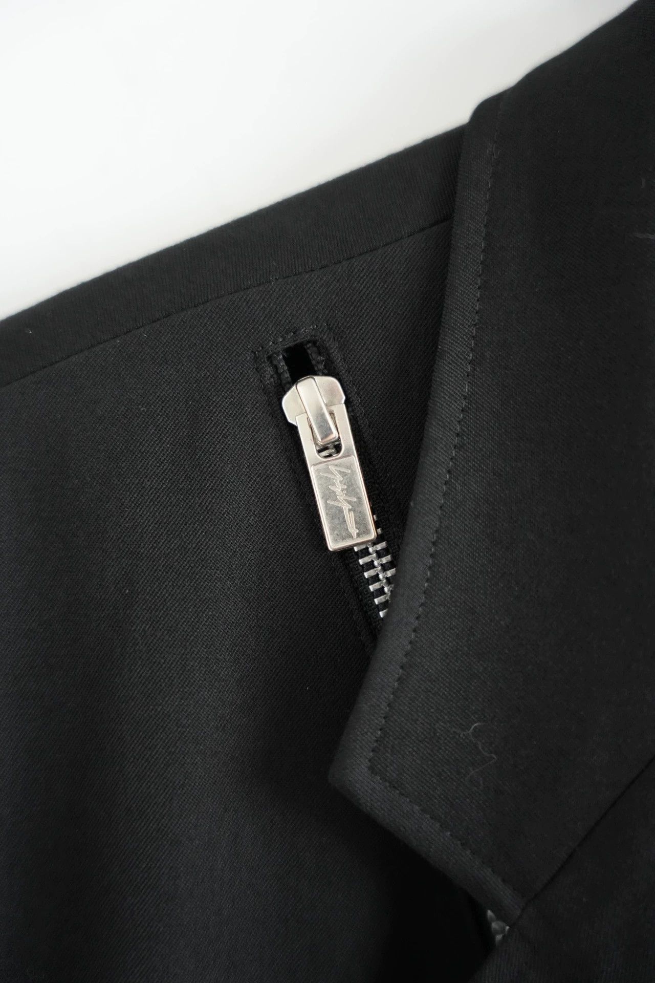 Yohji Yamamoto Black Zip-Detail Blazer Jacket Size US L / EU 52-54 / 3 - 5 Thumbnail