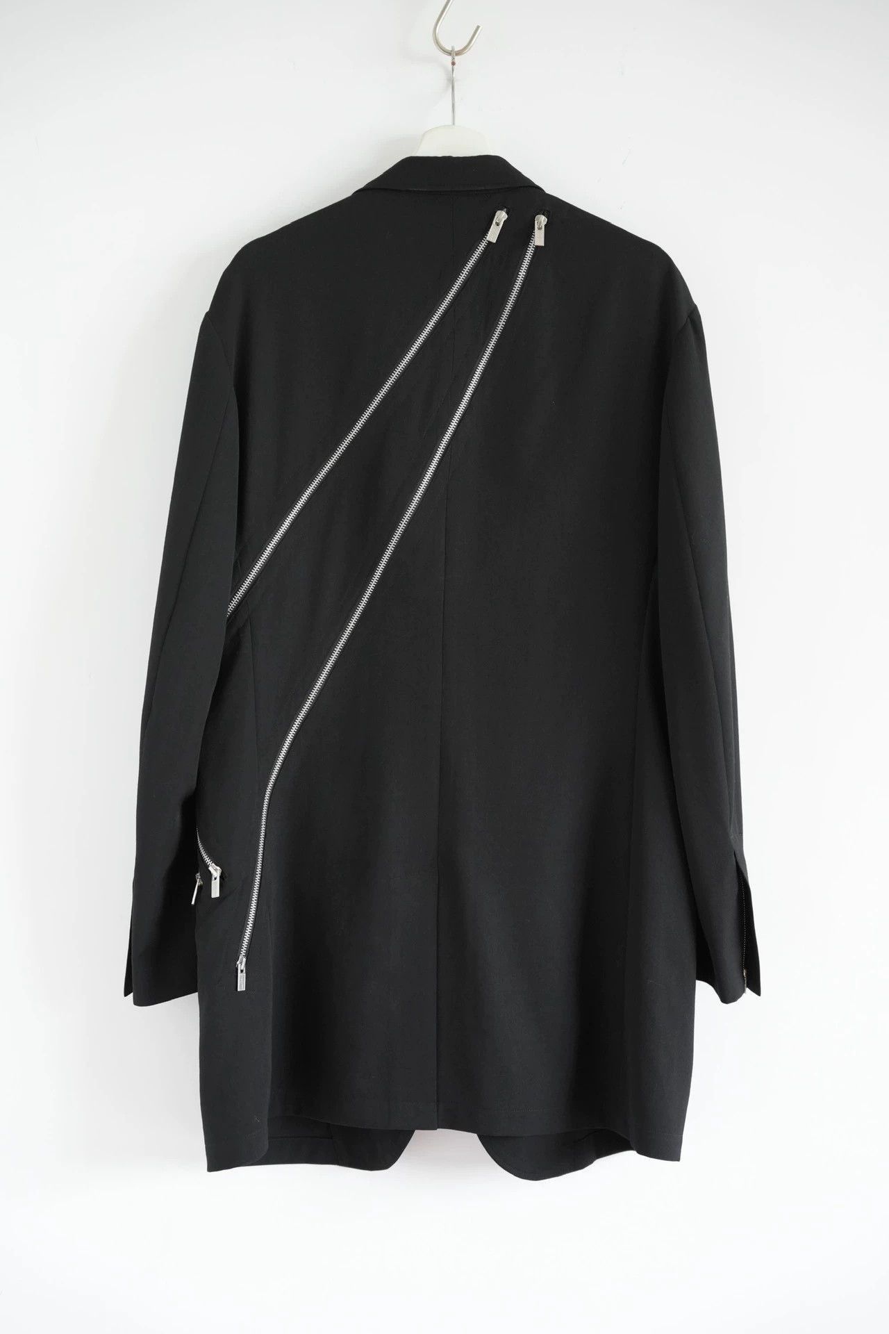 Yohji Yamamoto Black Zip-Detail Blazer Jacket Size US L / EU 52-54 / 3 - 2 Thumbnail