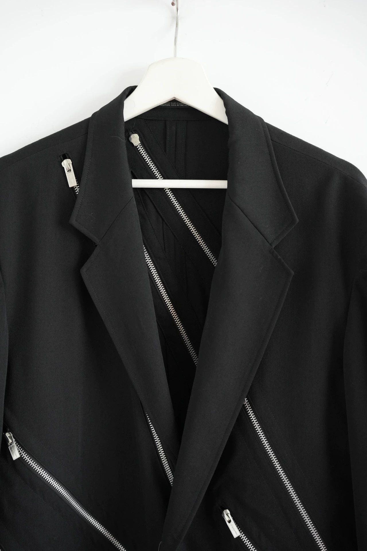 Yohji Yamamoto Black Zip-Detail Blazer Jacket Size US L / EU 52-54 / 3 - 3 Thumbnail