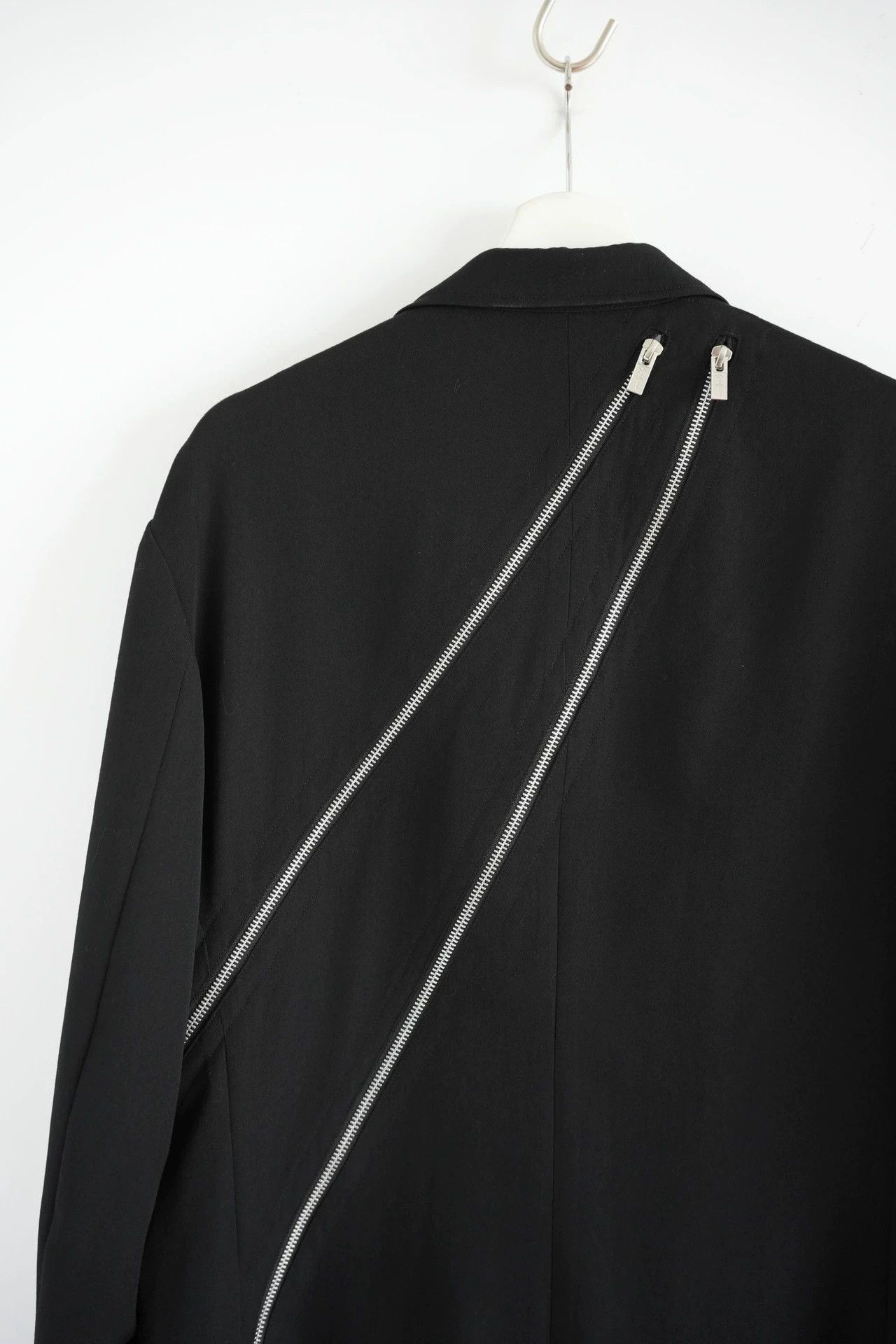 Yohji Yamamoto Black Zip-Detail Blazer Jacket Size US L / EU 52-54 / 3 - 6 Thumbnail