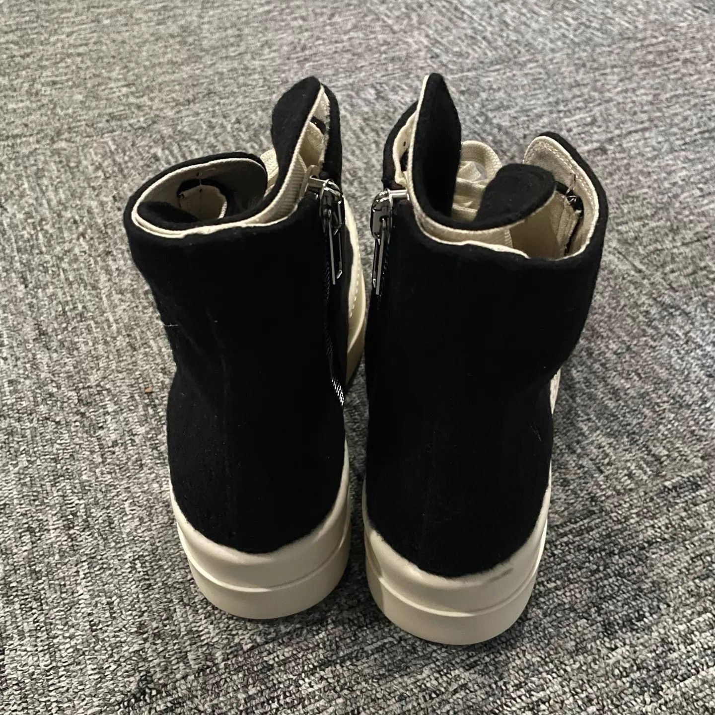 Rick Owens Black High-Top Sneakers with Platform Sole, Size 9 Size US 9 / EU 42 - 5 Thumbnail