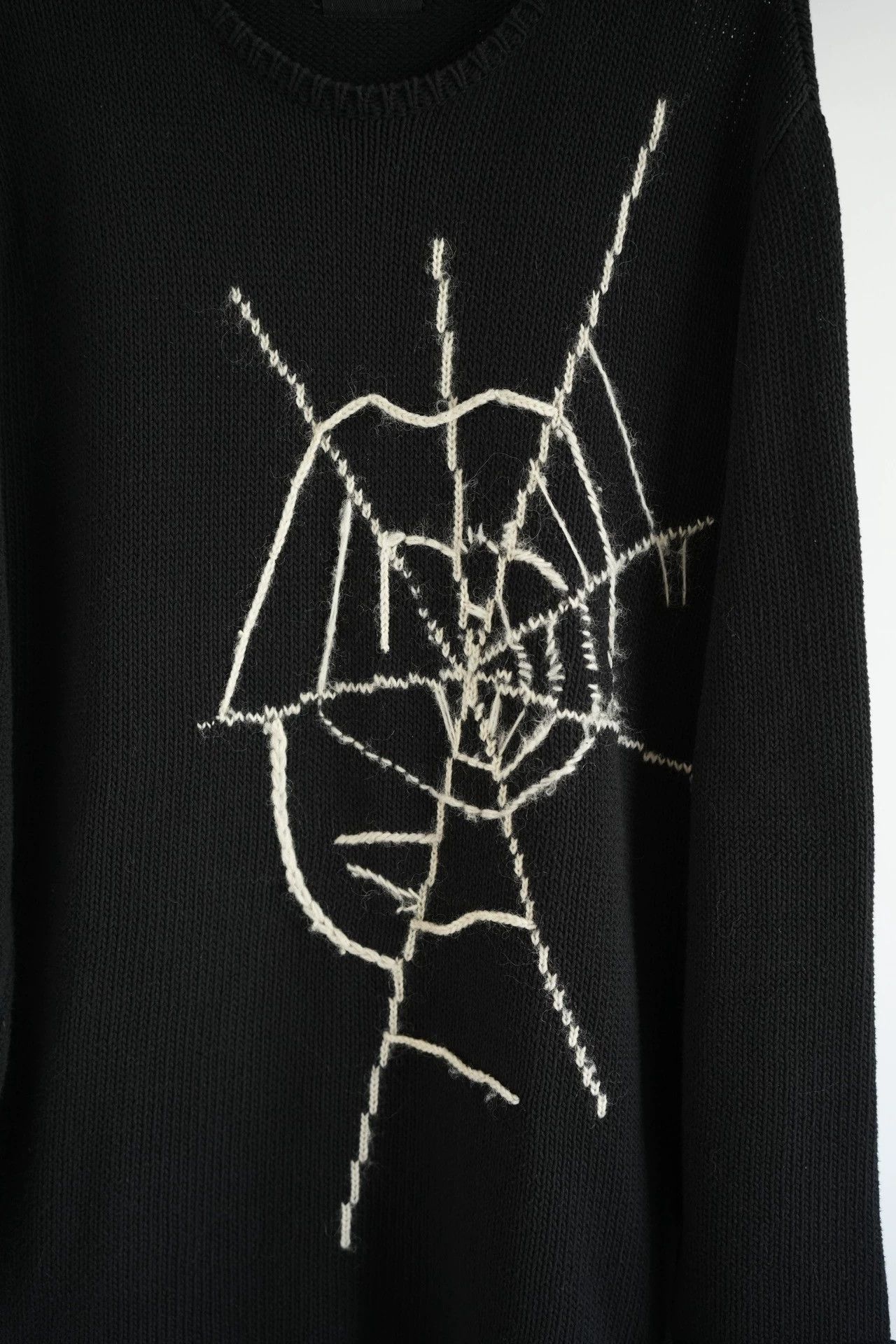 Yohji Yamamoto Black Abstract Pattern Long Sleeve Knit Top Size US L / EU 52-54 / 3 - 3 Thumbnail