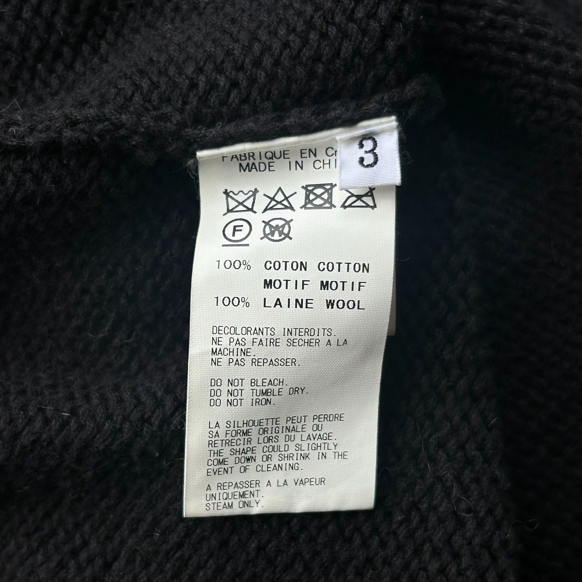Yohji Yamamoto Black Abstract Pattern Long Sleeve Knit Top Size US L / EU 52-54 / 3 - 6 Thumbnail