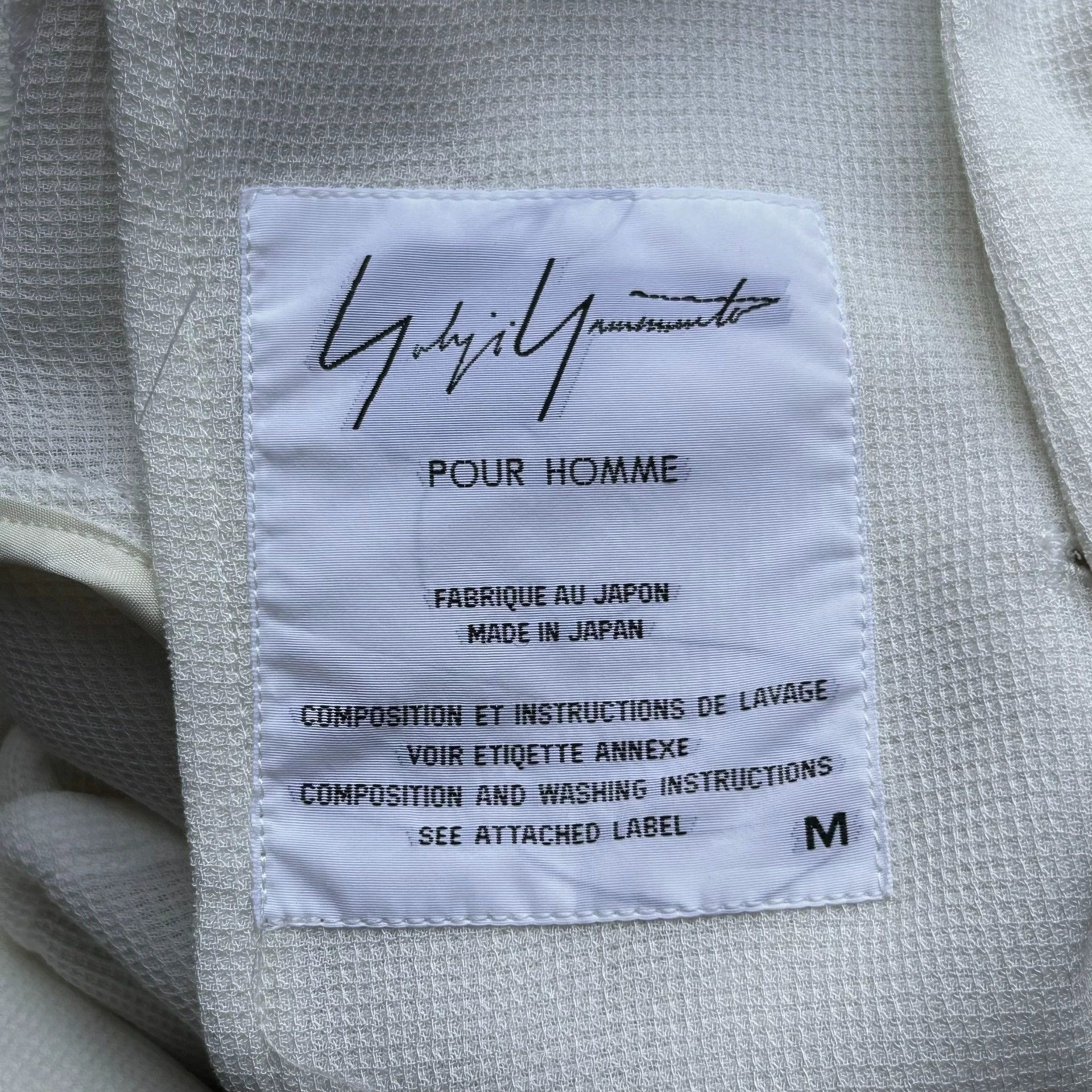 Yohji Yamamoto White Button-Up Shirt with Black Patch Pockets Size US M / EU 48-50 / 2 - 6 Thumbnail