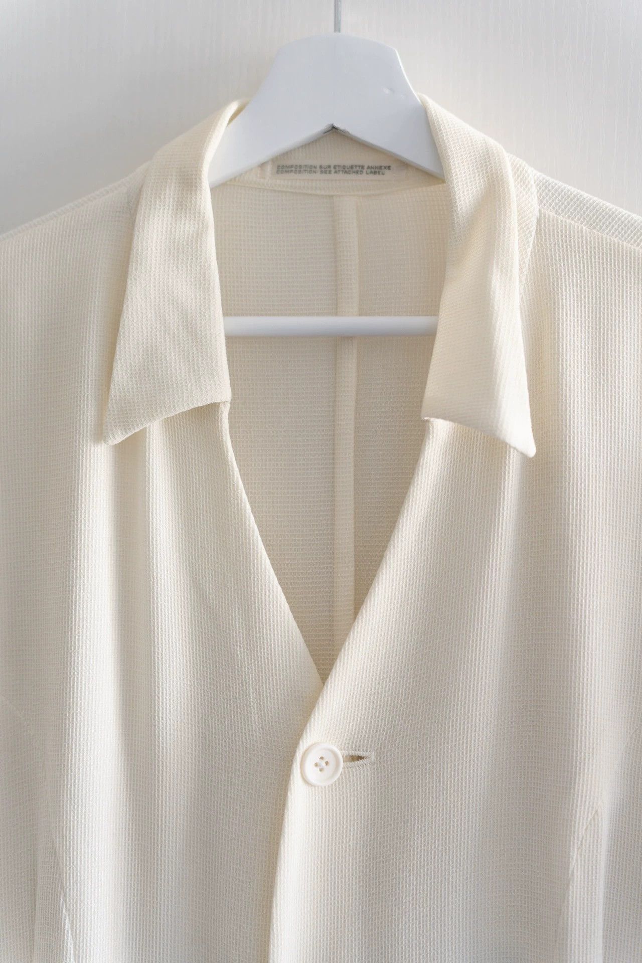 Yohji Yamamoto White Button-Up Shirt with Black Patch Pockets Size US M / EU 48-50 / 2 - 3 Thumbnail