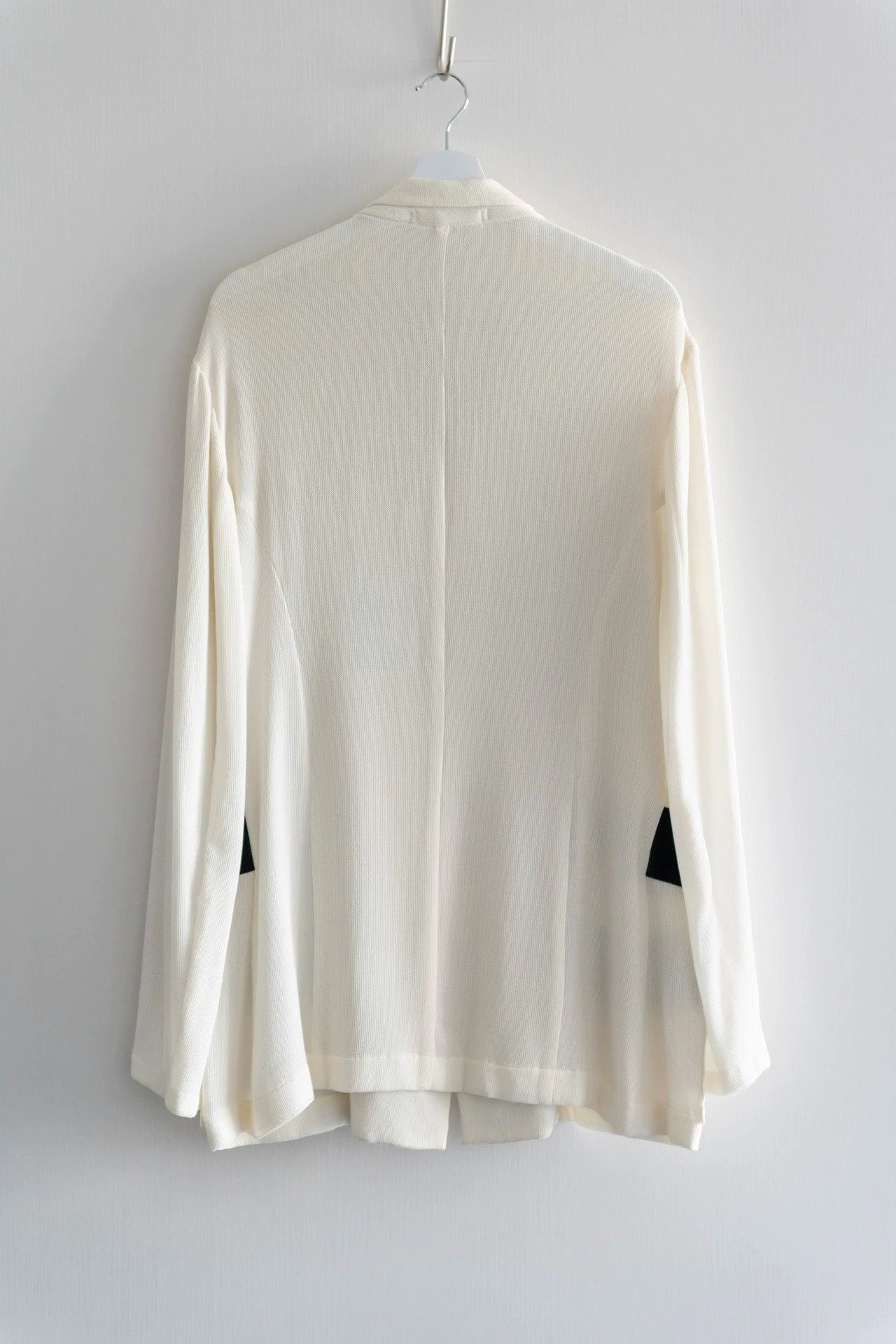 Yohji Yamamoto White Button-Up Shirt with Black Patch Pockets Size US M / EU 48-50 / 2 - 2 Thumbnail