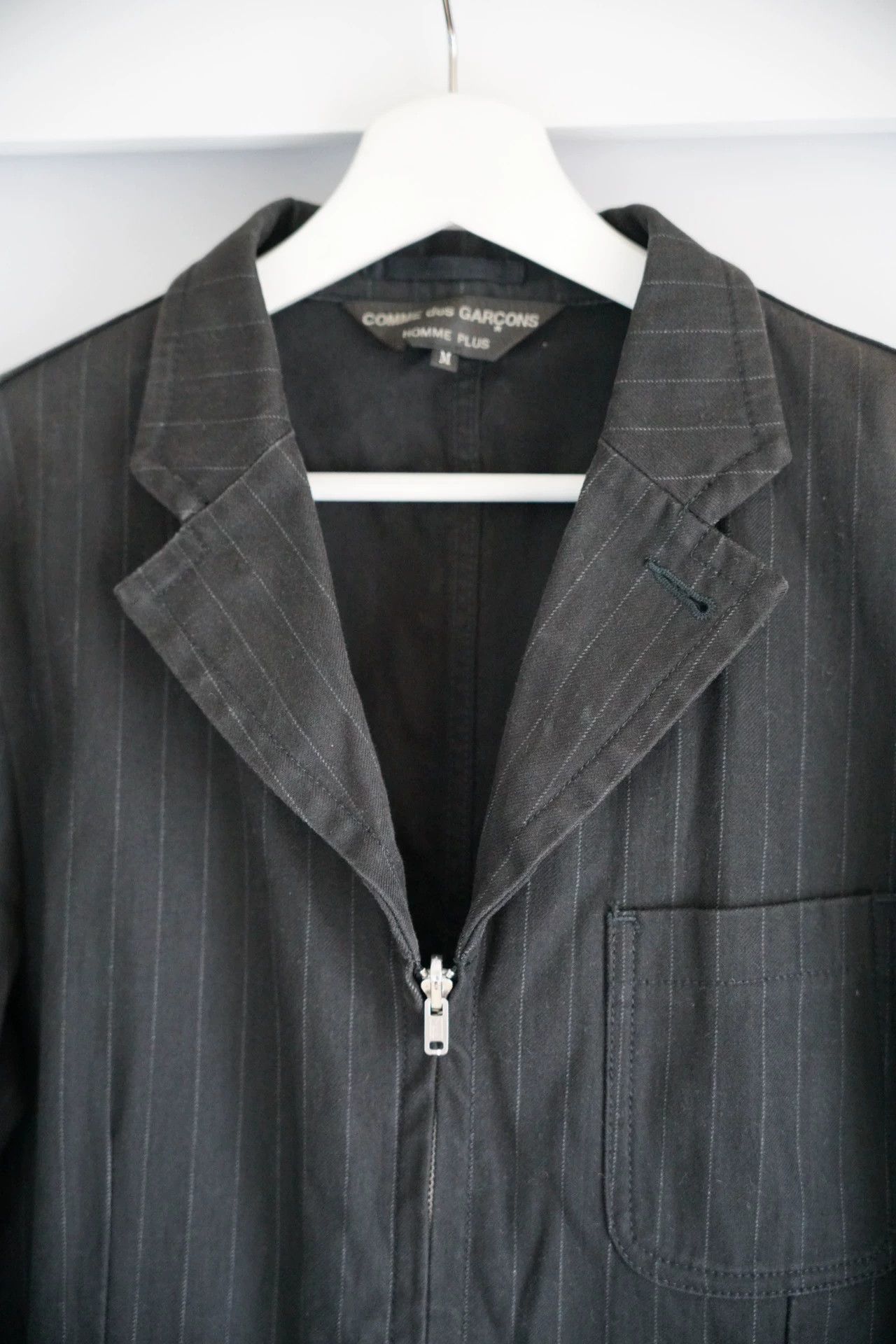 Comme des Garcons Black Striped Zip-Front Casual Jacket Size US M / EU 48-50 / 2 - 3 Thumbnail