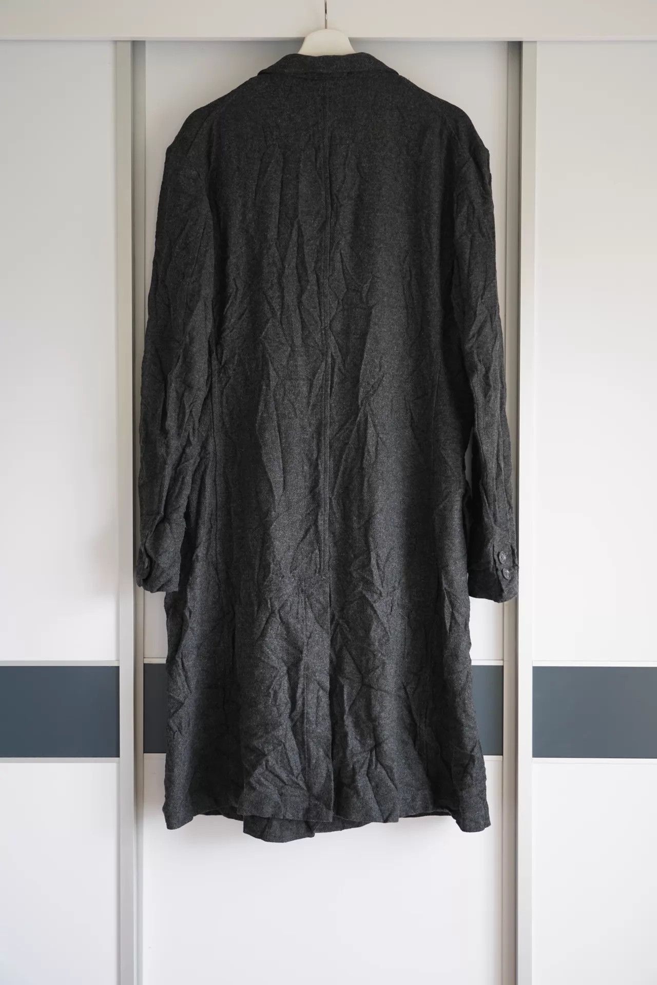 Yohji Yamamoto Gray Textured Long Coat - Size M Size US M / EU 48-50 / 2 - 2 Thumbnail
