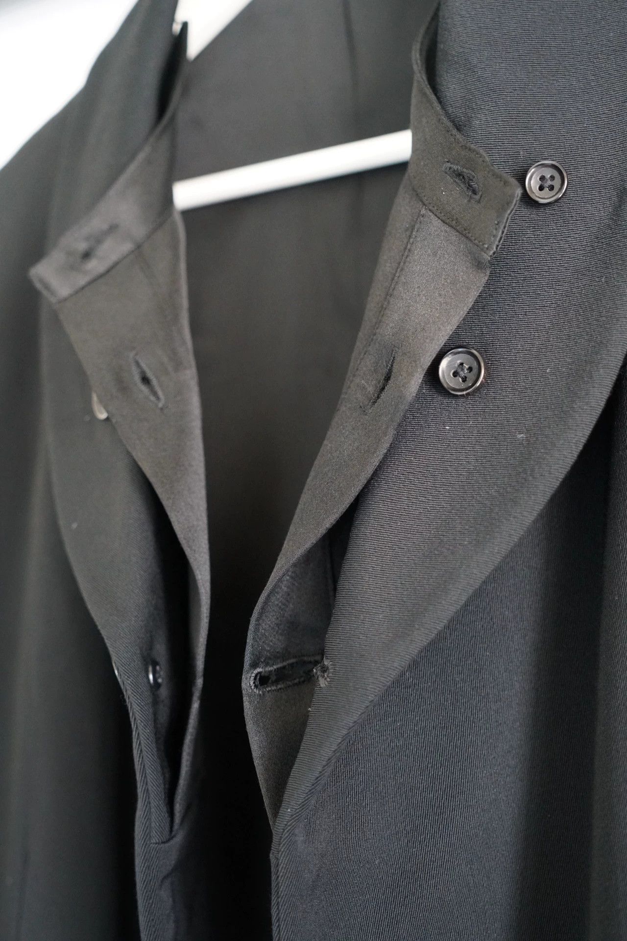 Yohji Yamamoto Black Collared Button-Front Blazer Size US M / EU 48-50 / 2 - 3 Thumbnail