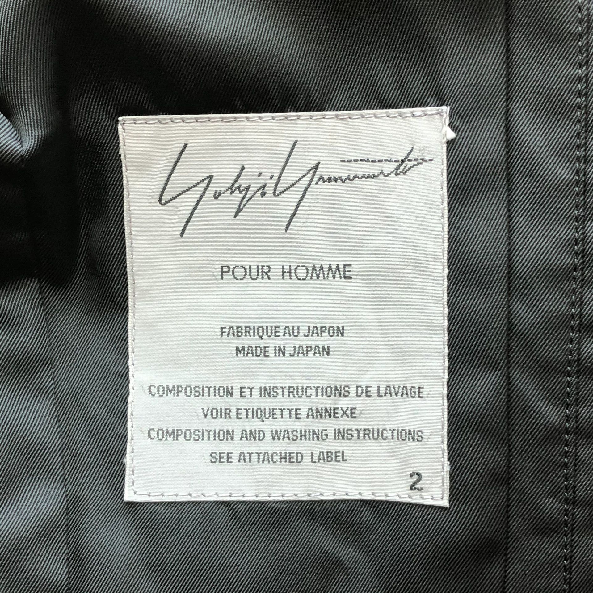 Yohji Yamamoto Black Collared Button-Front Blazer Size US M / EU 48-50 / 2 - 5 Thumbnail