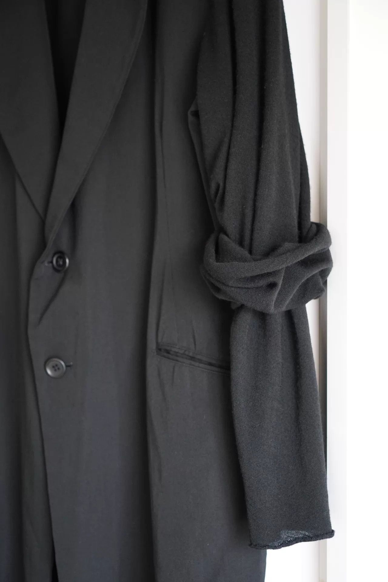 Yohji Yamamoto Black Longline Button-Front Coat Size M Size US M / EU 48-50 / 2 - 4 Thumbnail