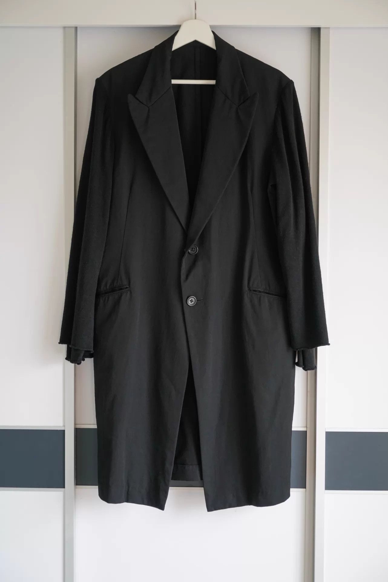 Yohji Yamamoto Black Longline Button-Front Coat Size M Size US M / EU 48-50 / 2 - 2 Thumbnail