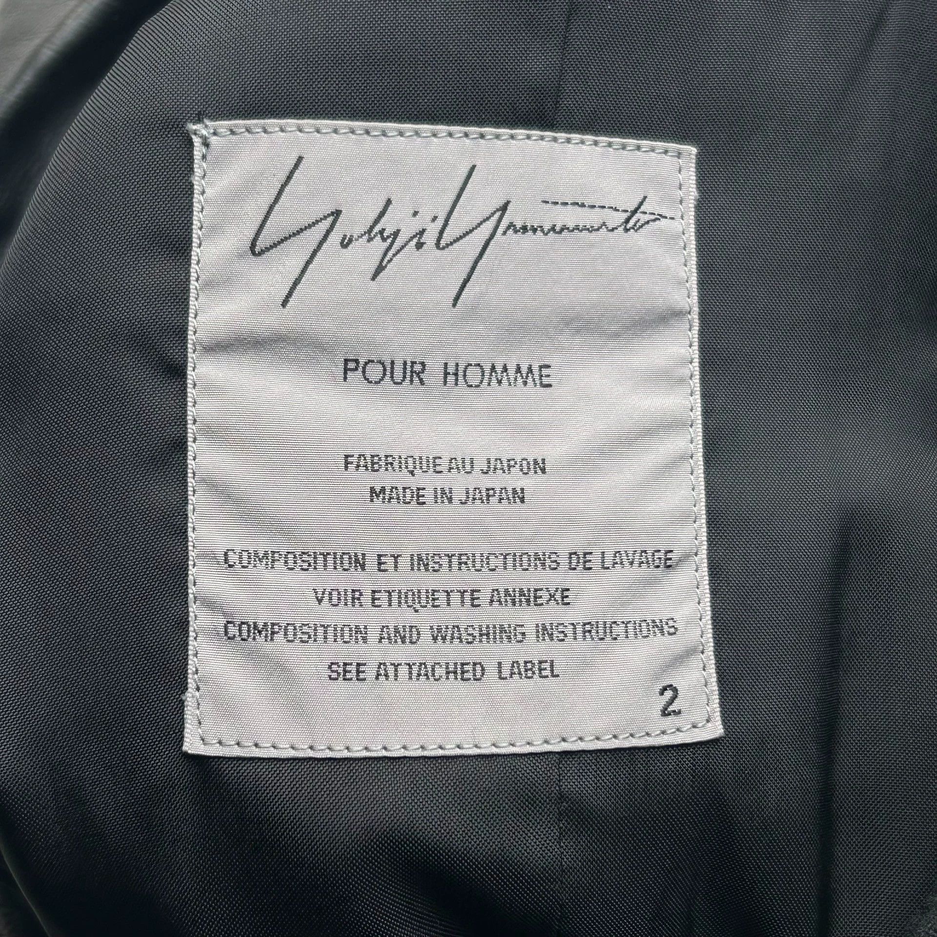Yohji Yamamoto Black Double-Breasted Jacket with Leather Accents Size US M / EU 48-50 / 2 - 5 Thumbnail