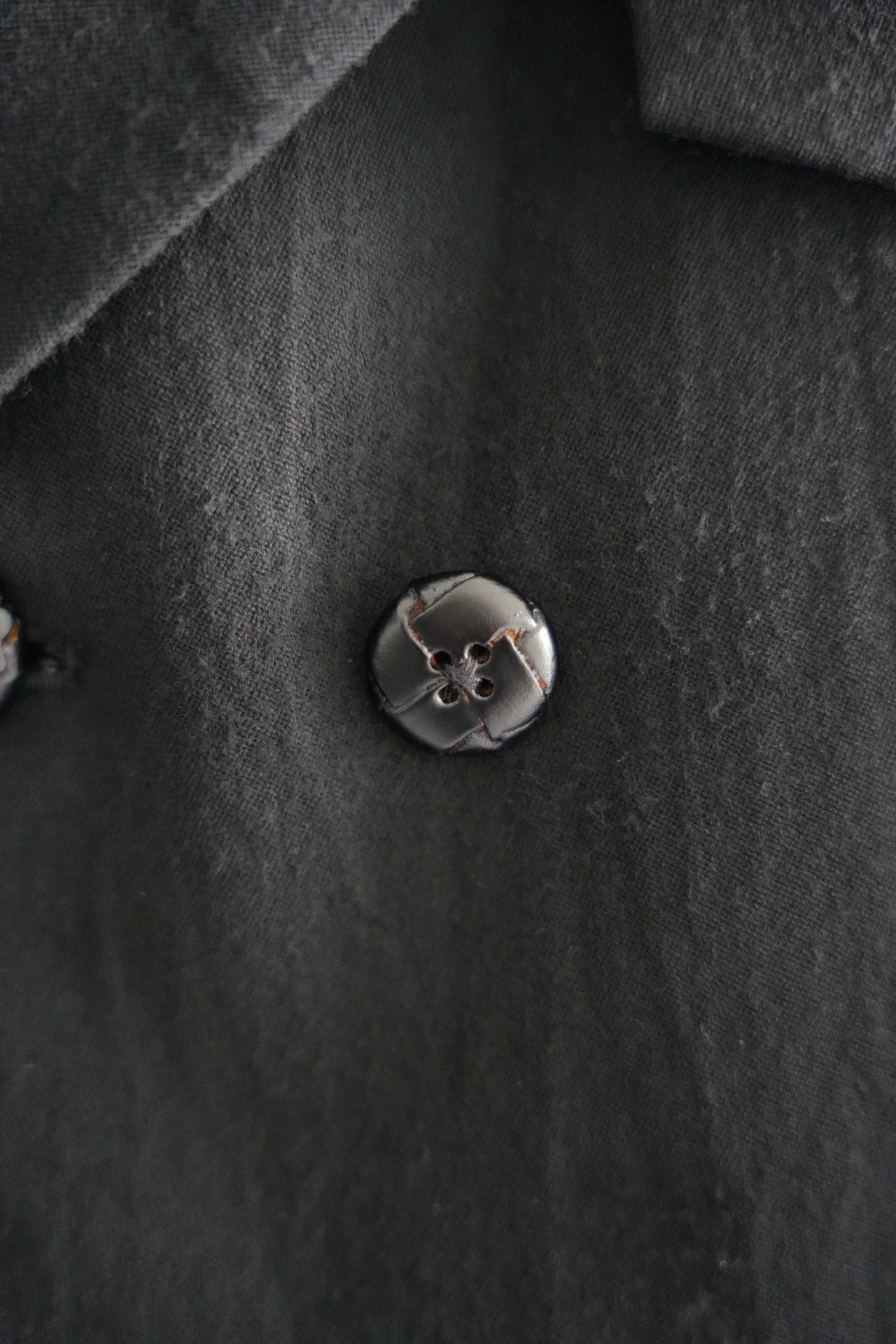 Yohji Yamamoto Black Double-Breasted Jacket with Leather Accents Size US M / EU 48-50 / 2 - 4 Thumbnail