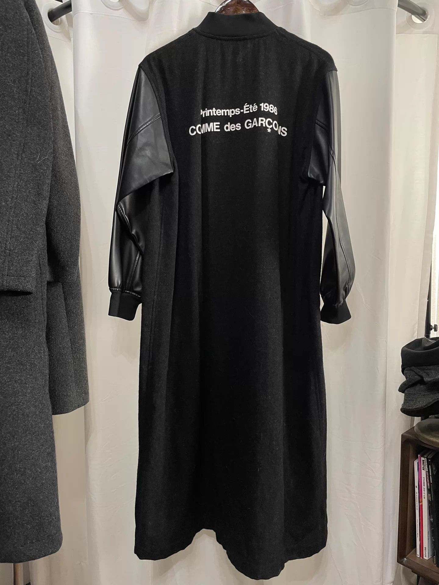 Comme des Garcons Black Long Coat with Leather Sleeves Size US S / EU 44-46 / 1 - 2 Thumbnail