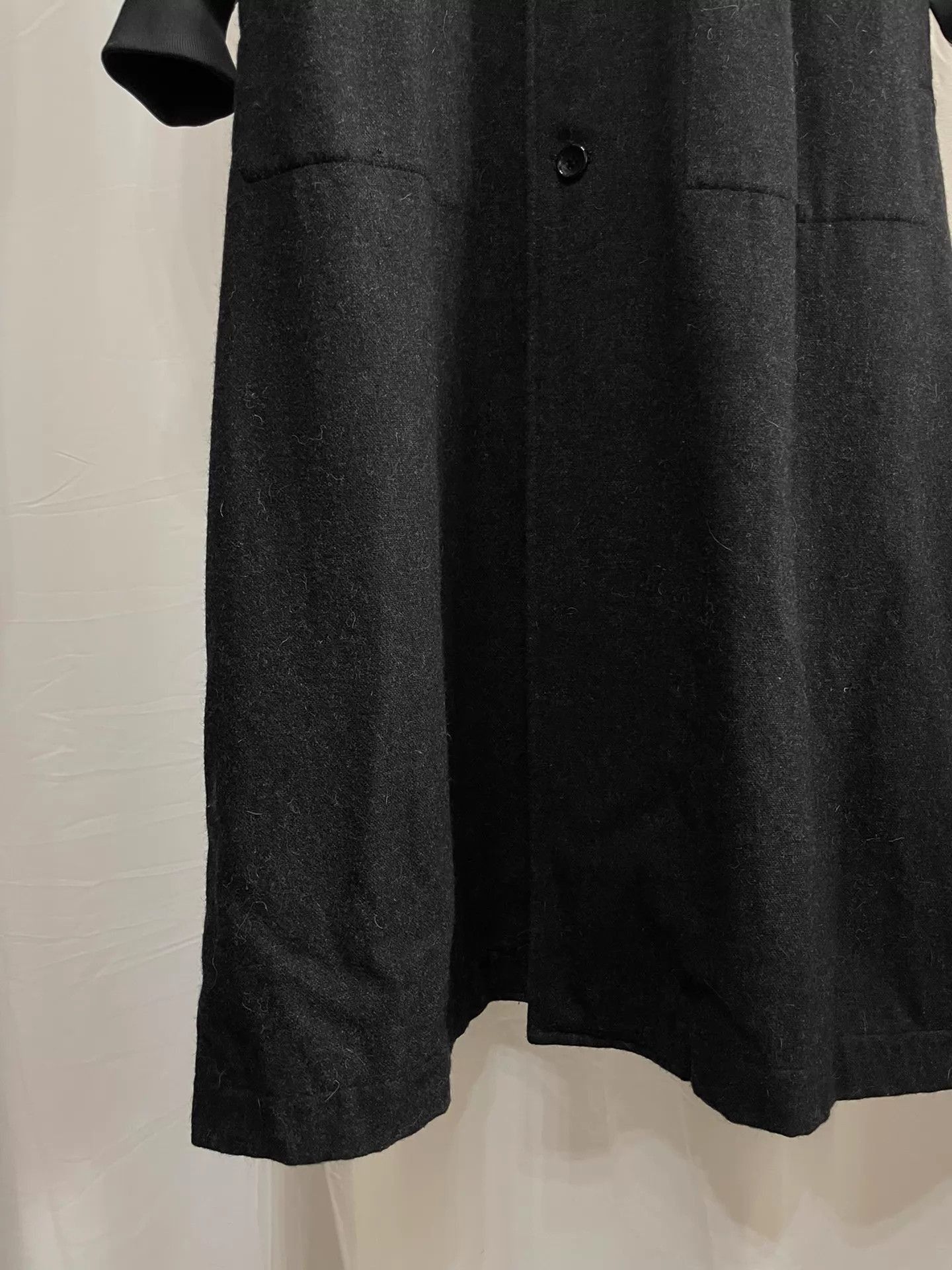 Comme des Garcons Black Long Coat with Leather Sleeves Size US S / EU 44-46 / 1 - 5 Thumbnail
