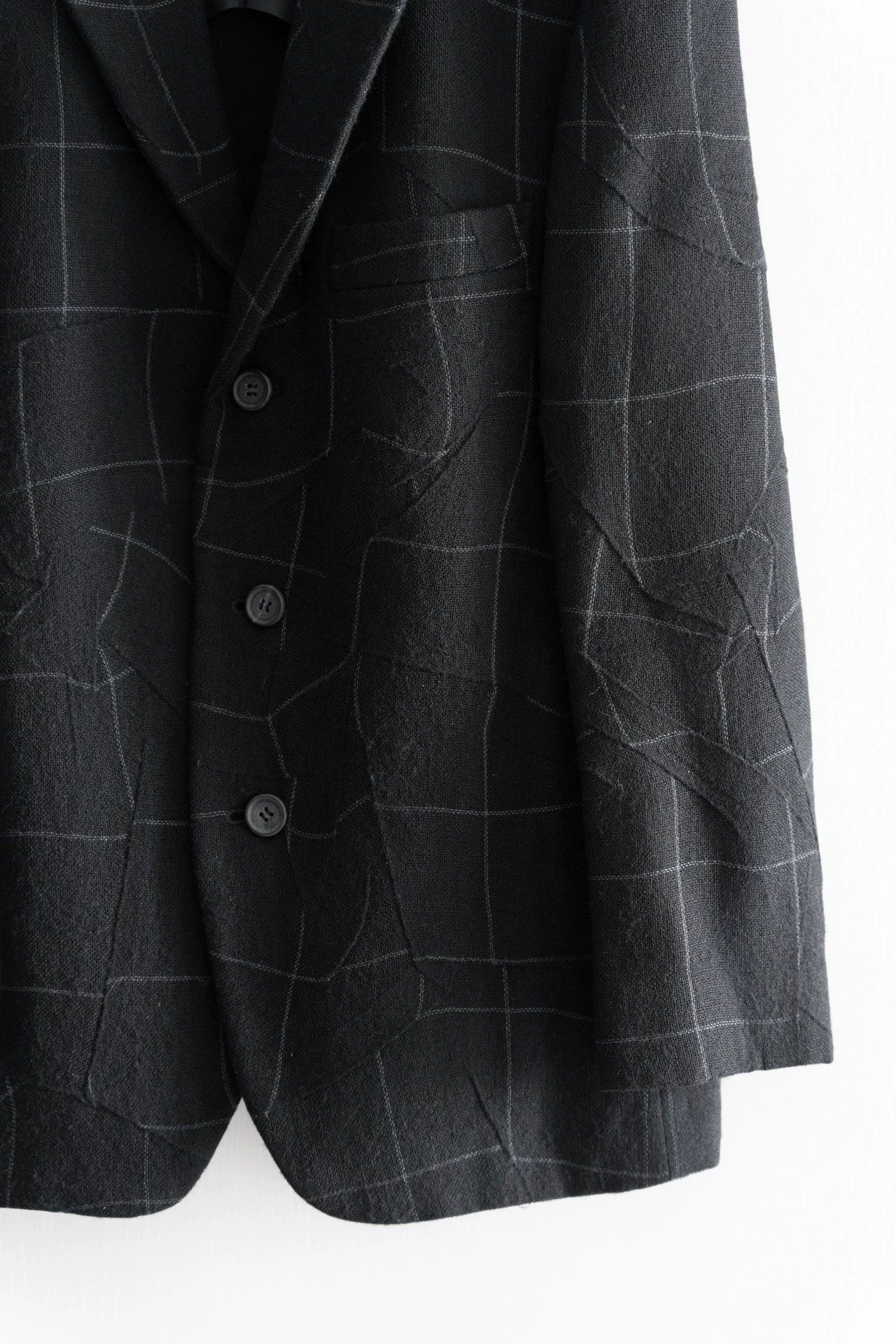 Issey Miyake Black Grid Pattern Blazer - Size S Size US S / EU 44-46 / 1 - 4 Thumbnail