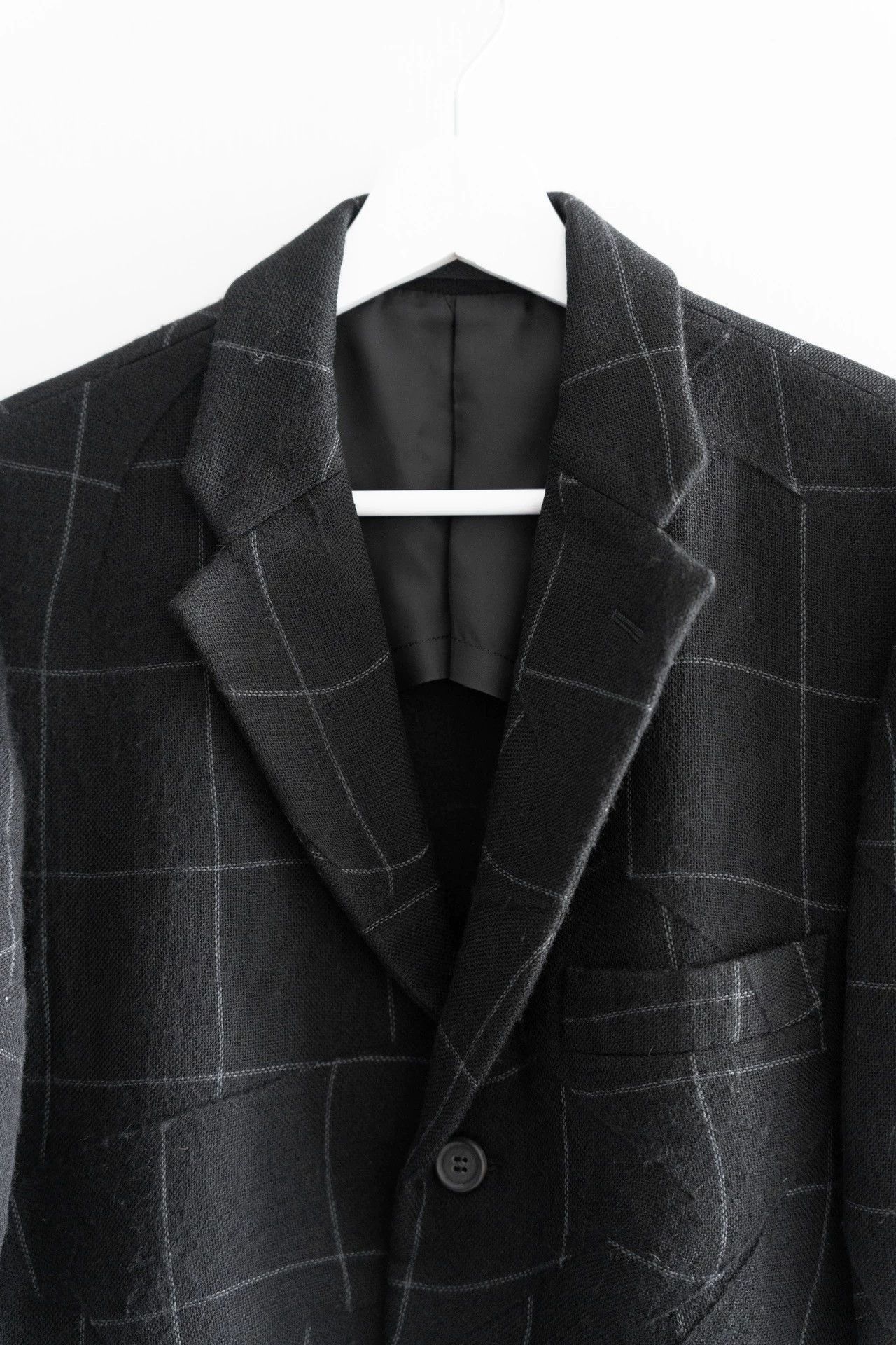 Issey Miyake Black Grid Pattern Blazer - Size S Size US S / EU 44-46 / 1 - 3 Thumbnail