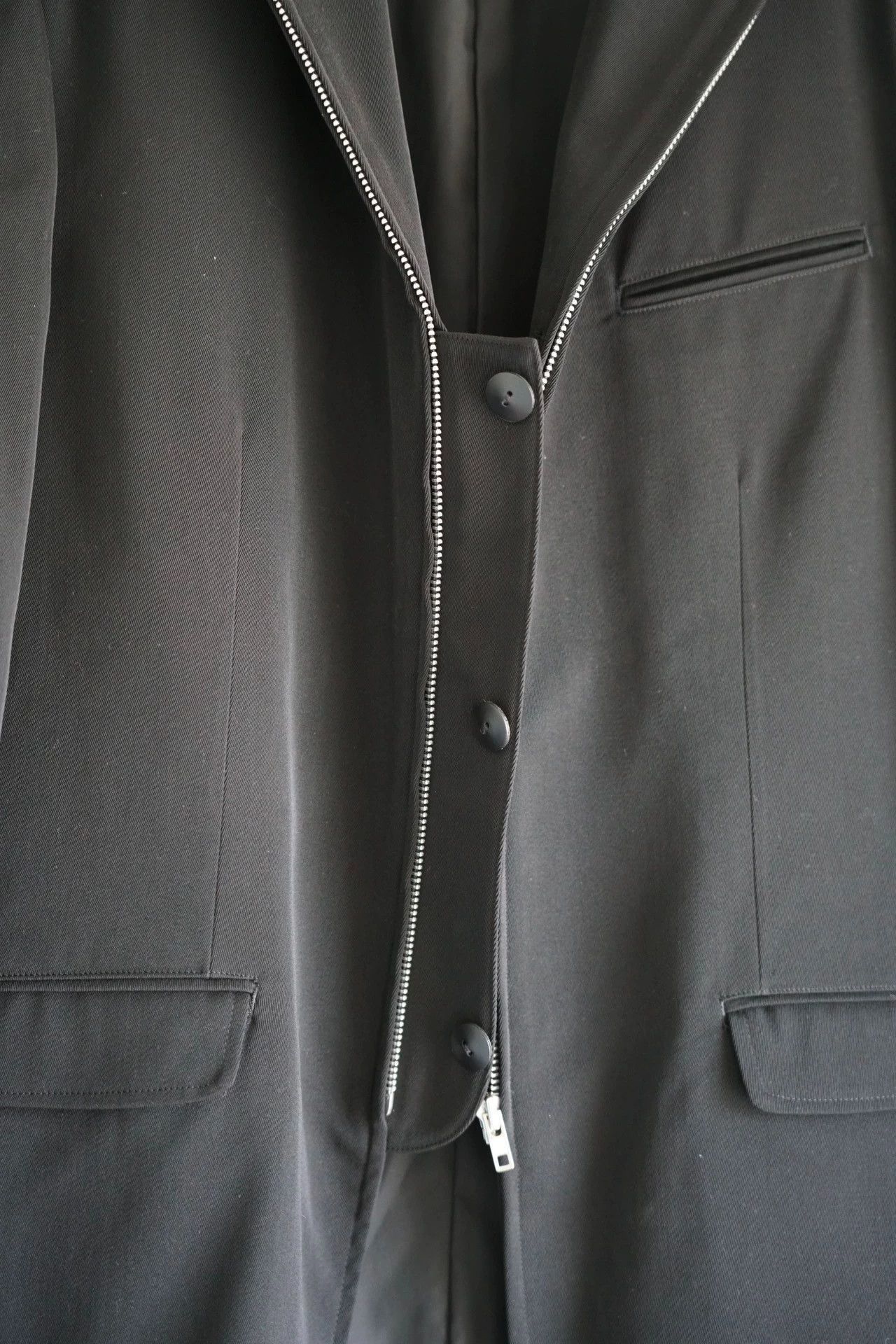 Yohji Yamamoto Black Zip-Front Blazer Jacket Size US M / EU 48-50 / 2 - 5 Thumbnail