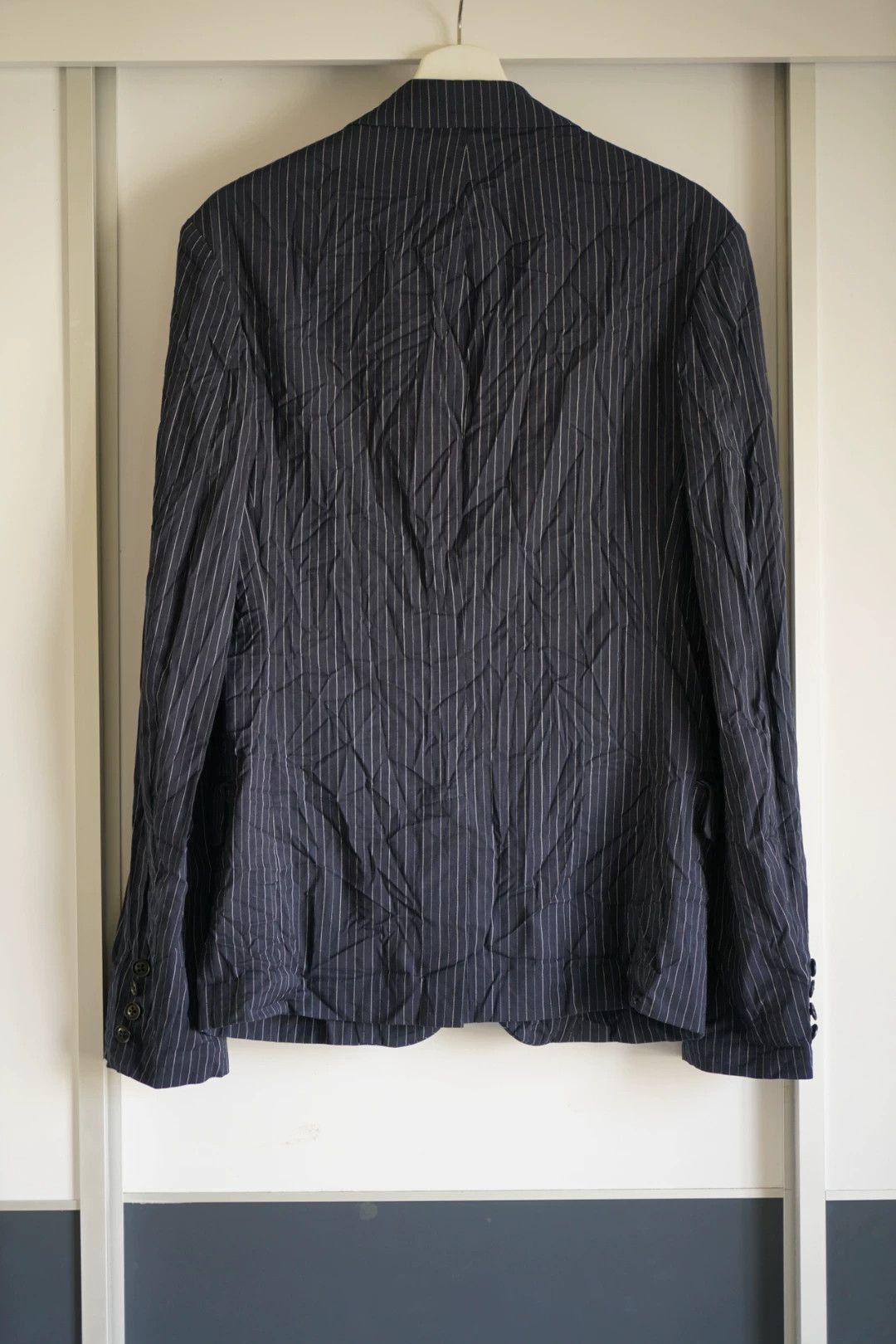Yohji Yamamoto Blue Striped Single-Breasted Blazer Size M Size US M / EU 48-50 / 2 - 2 Thumbnail