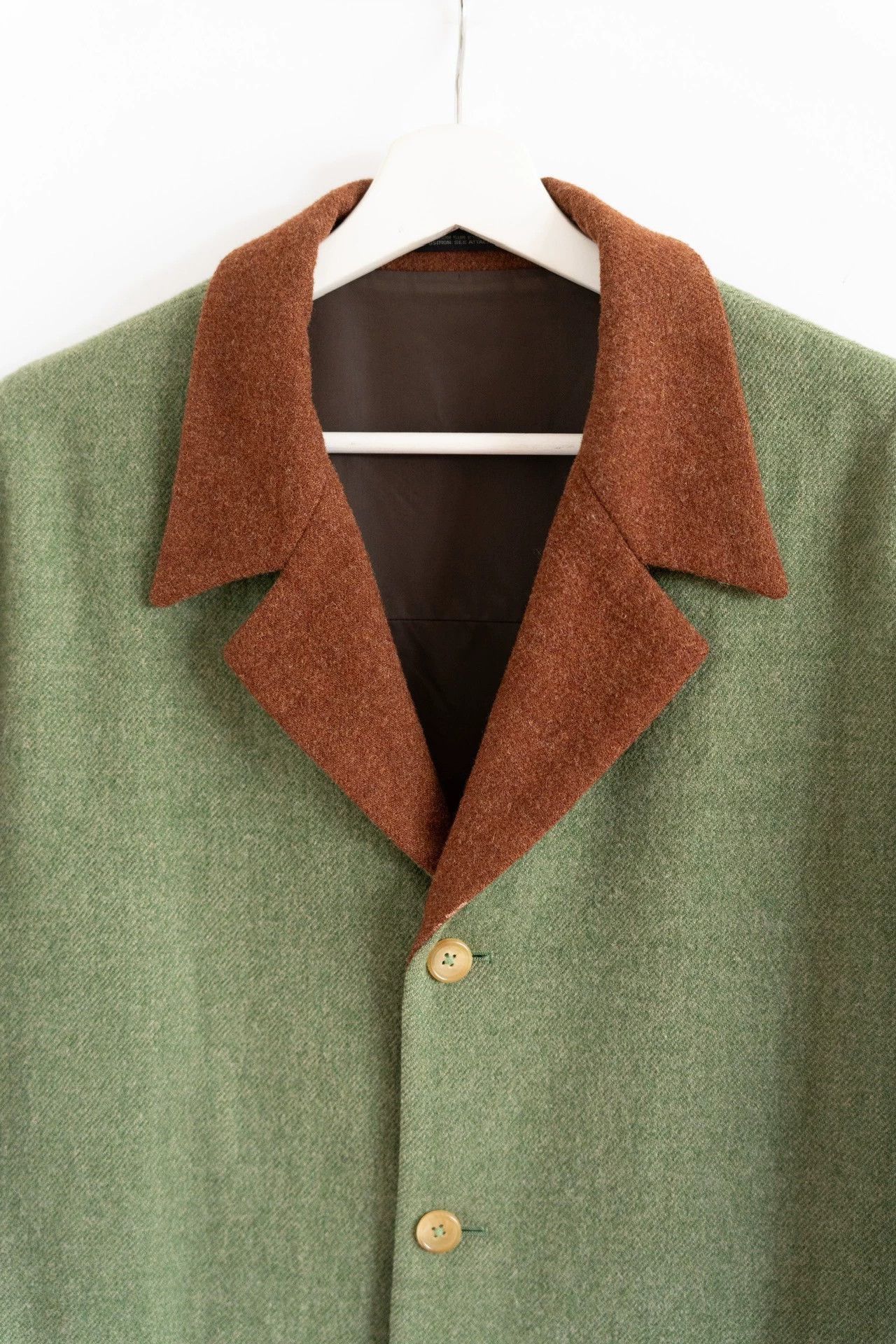 Yohji Yamamoto Green Color Block Collared Button-Up Jacket Size US M / EU 48-50 / 2 - 4 Thumbnail