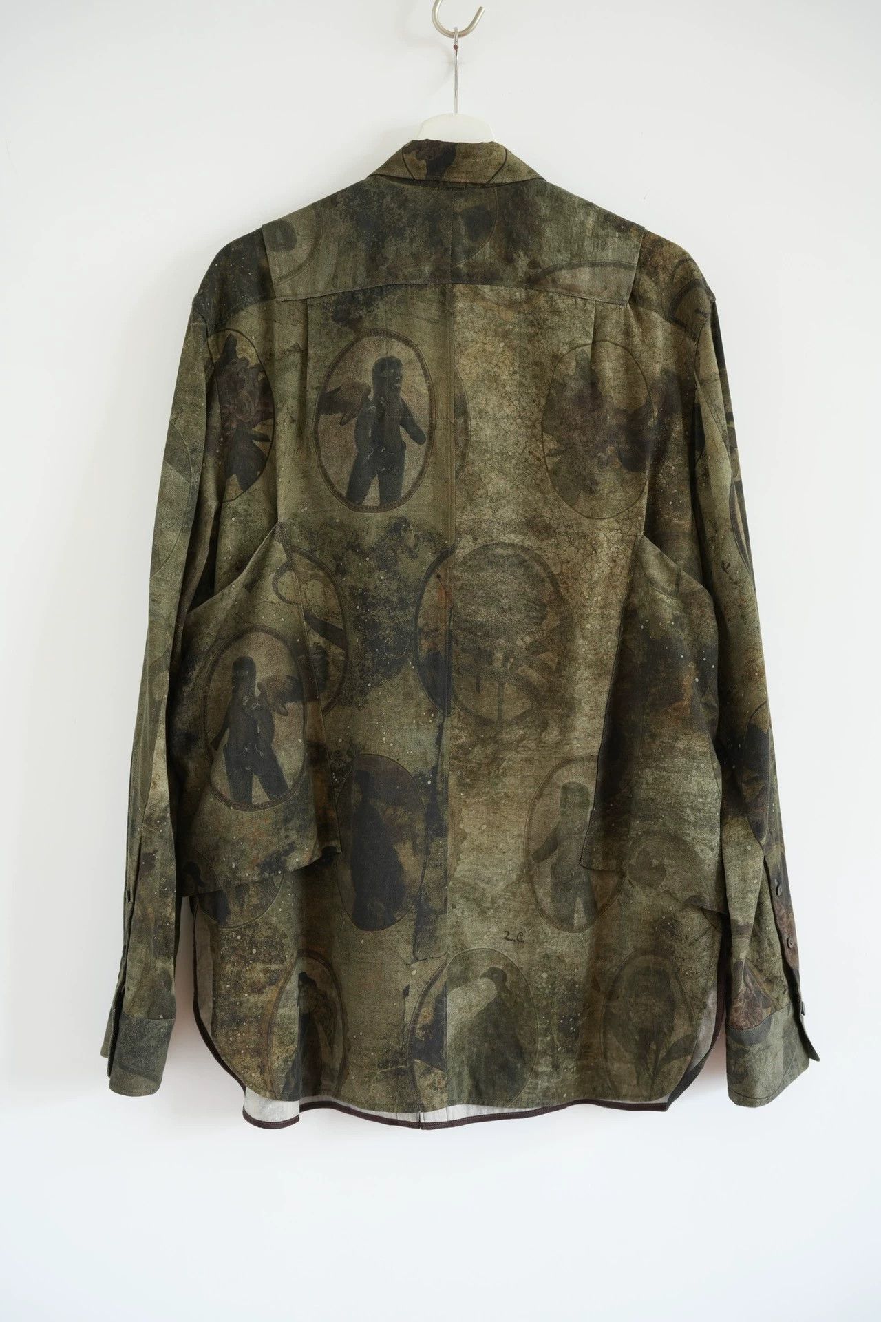 Ziggy Chen Green Printed Long Sleeve Button-Up Shirt Size US M / EU 48-50 / 2 - 2 Thumbnail
