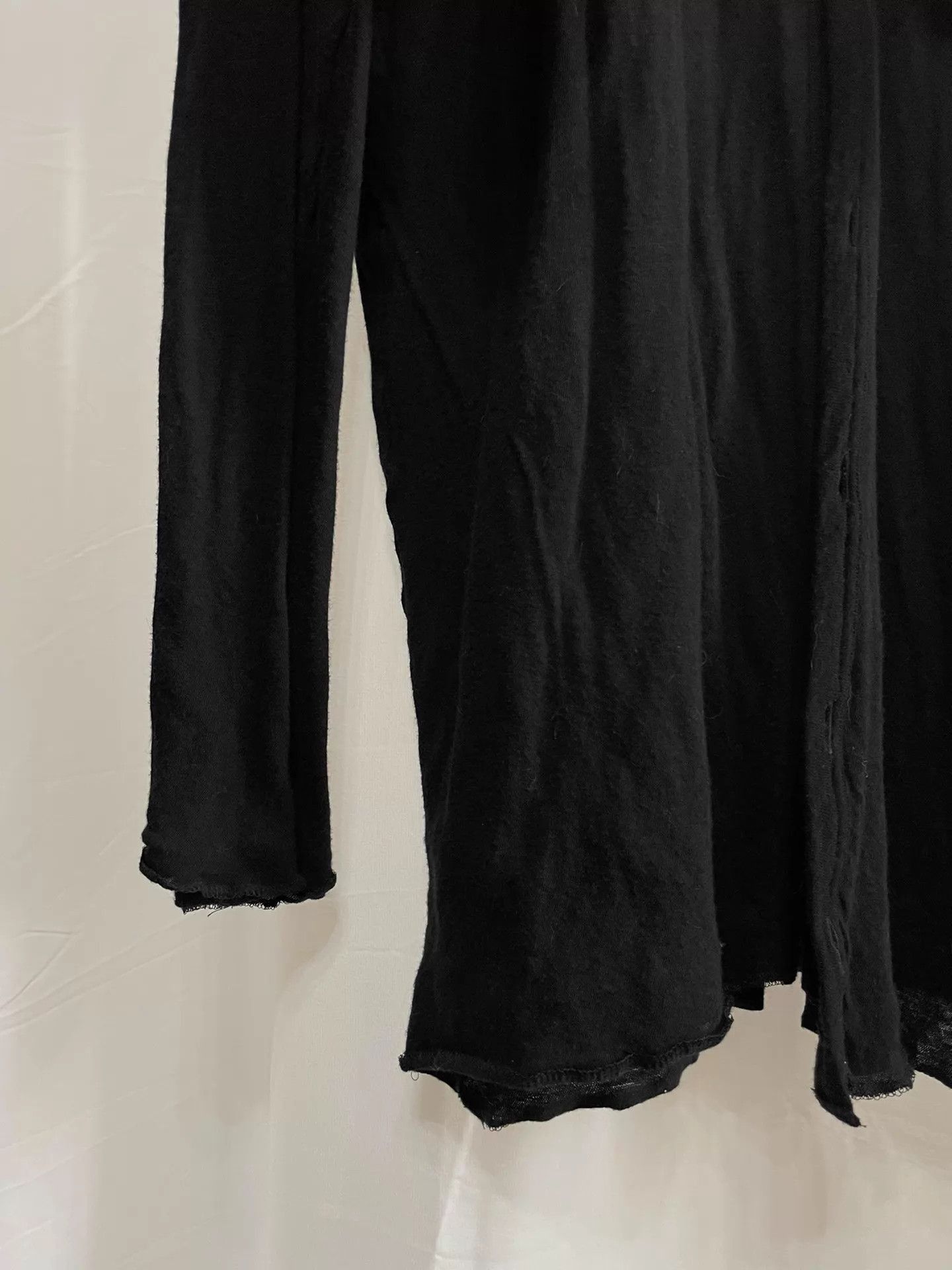 Yohji Yamamoto Black Long Sleeve Drape Front Top Size US M / EU 48-50 / 2 - 6 Thumbnail