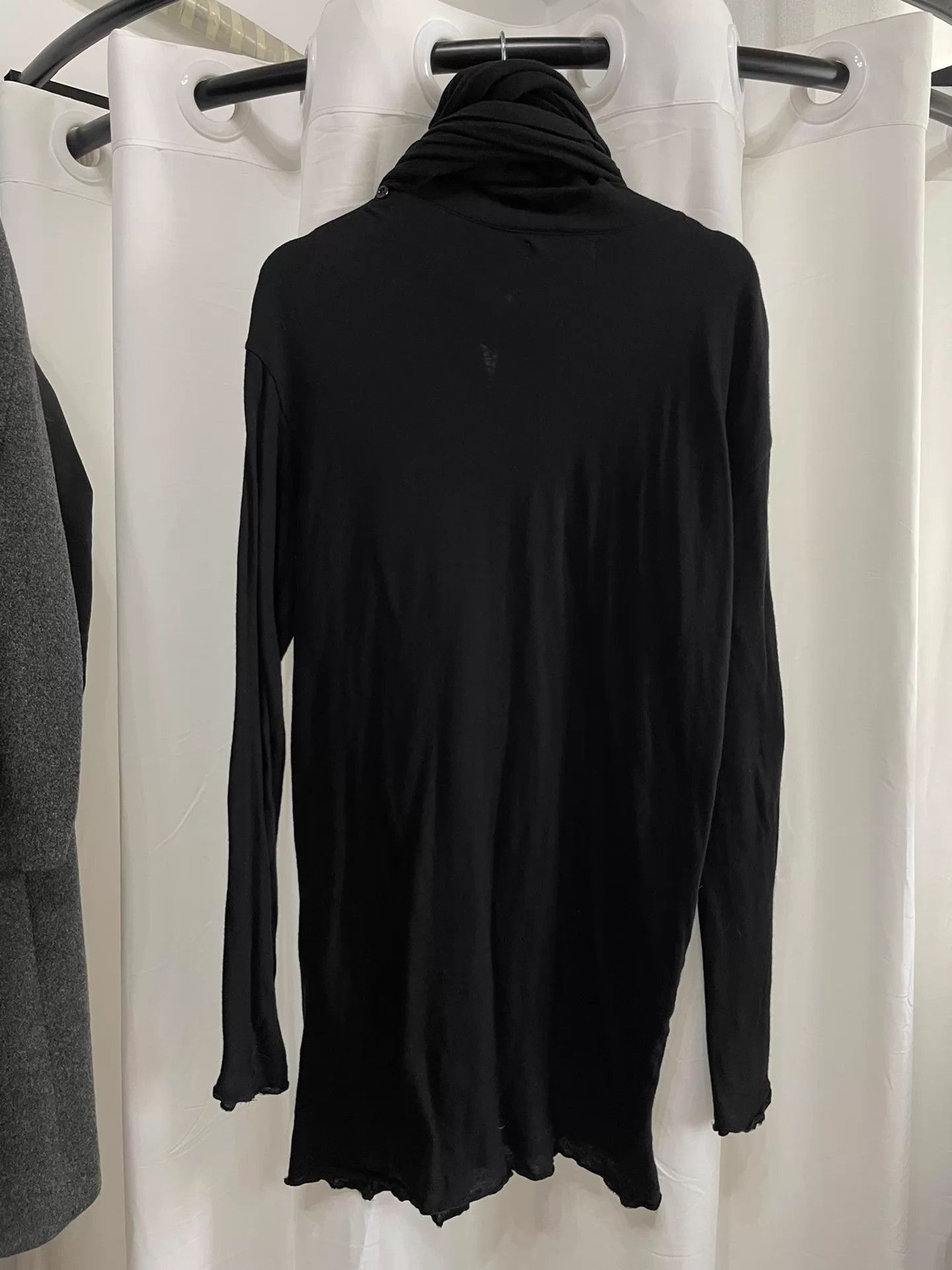 Yohji Yamamoto Black Long Sleeve Drape Front Top Size US M / EU 48-50 / 2 - 3 Thumbnail